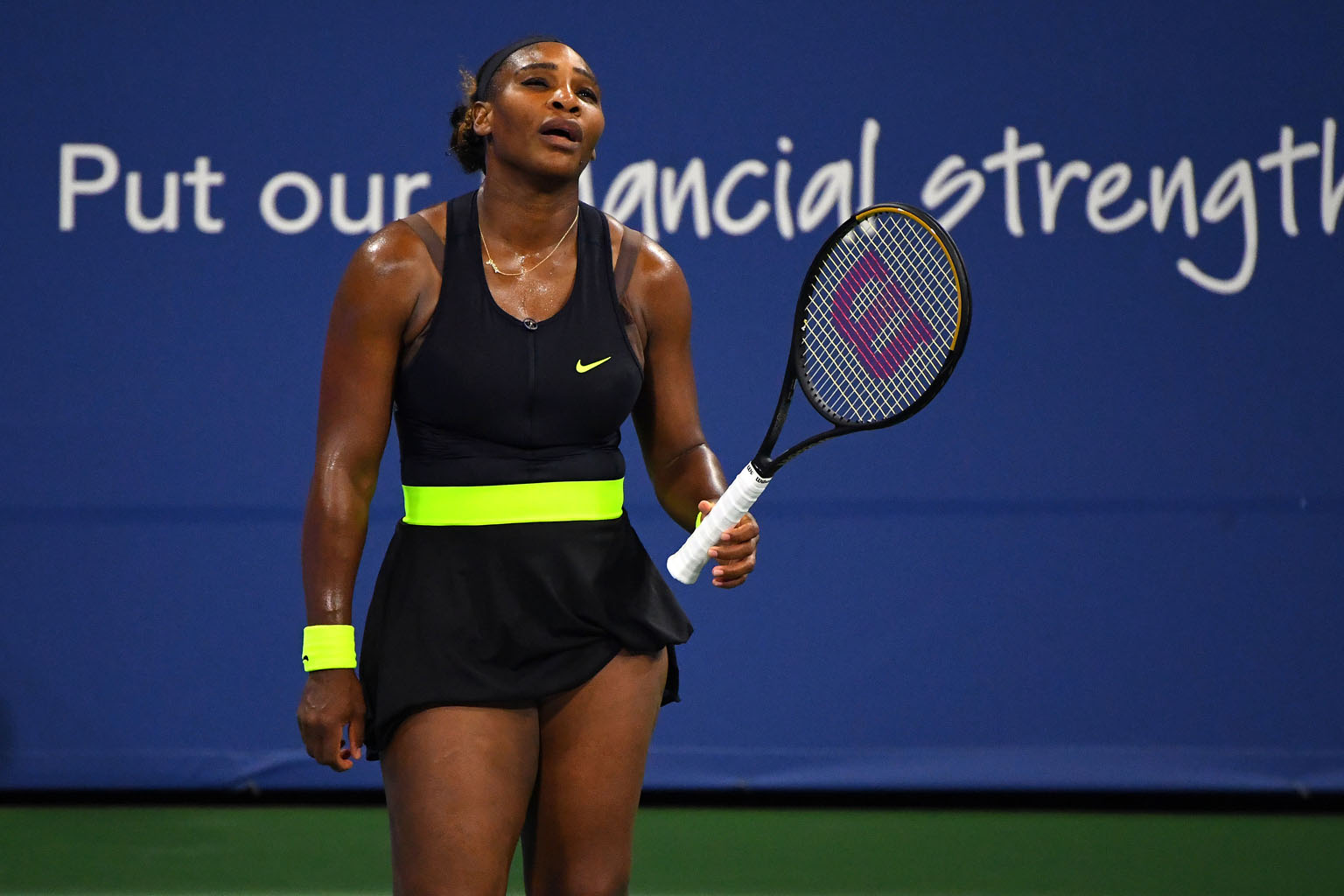 Serena Williams after losing to Maria Sakkari at the recent Western and Southern Open. She is chasing her 24th Grand Slam title at the US Open.
