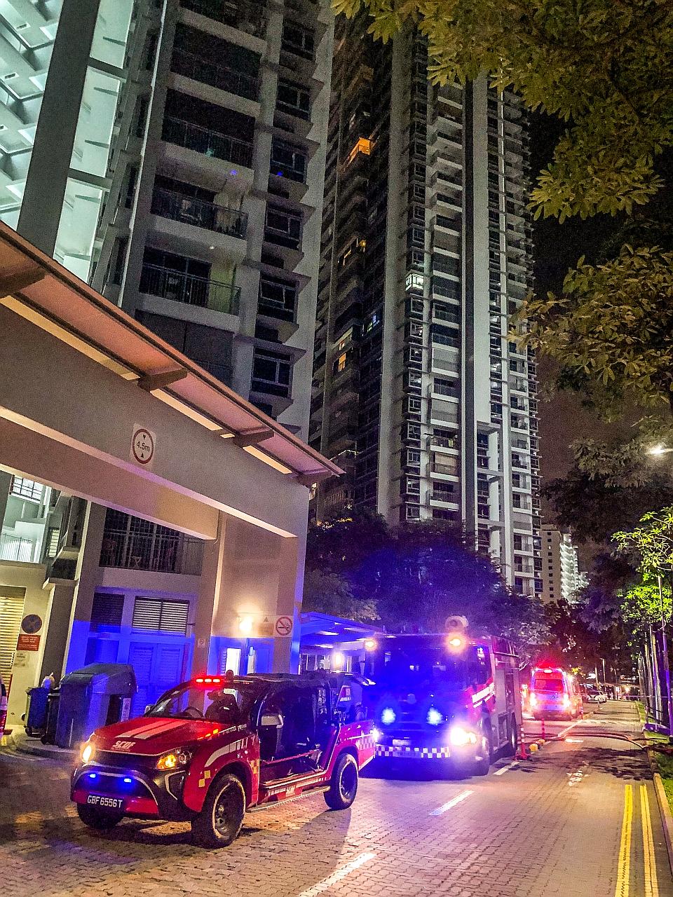 The Peak @ Toa Payoh, where a fire broke out last month, does not have signs indicating emergency vehicle entry and exit points, as it was built before the Fire Code mandating such signage was updated in 2018.