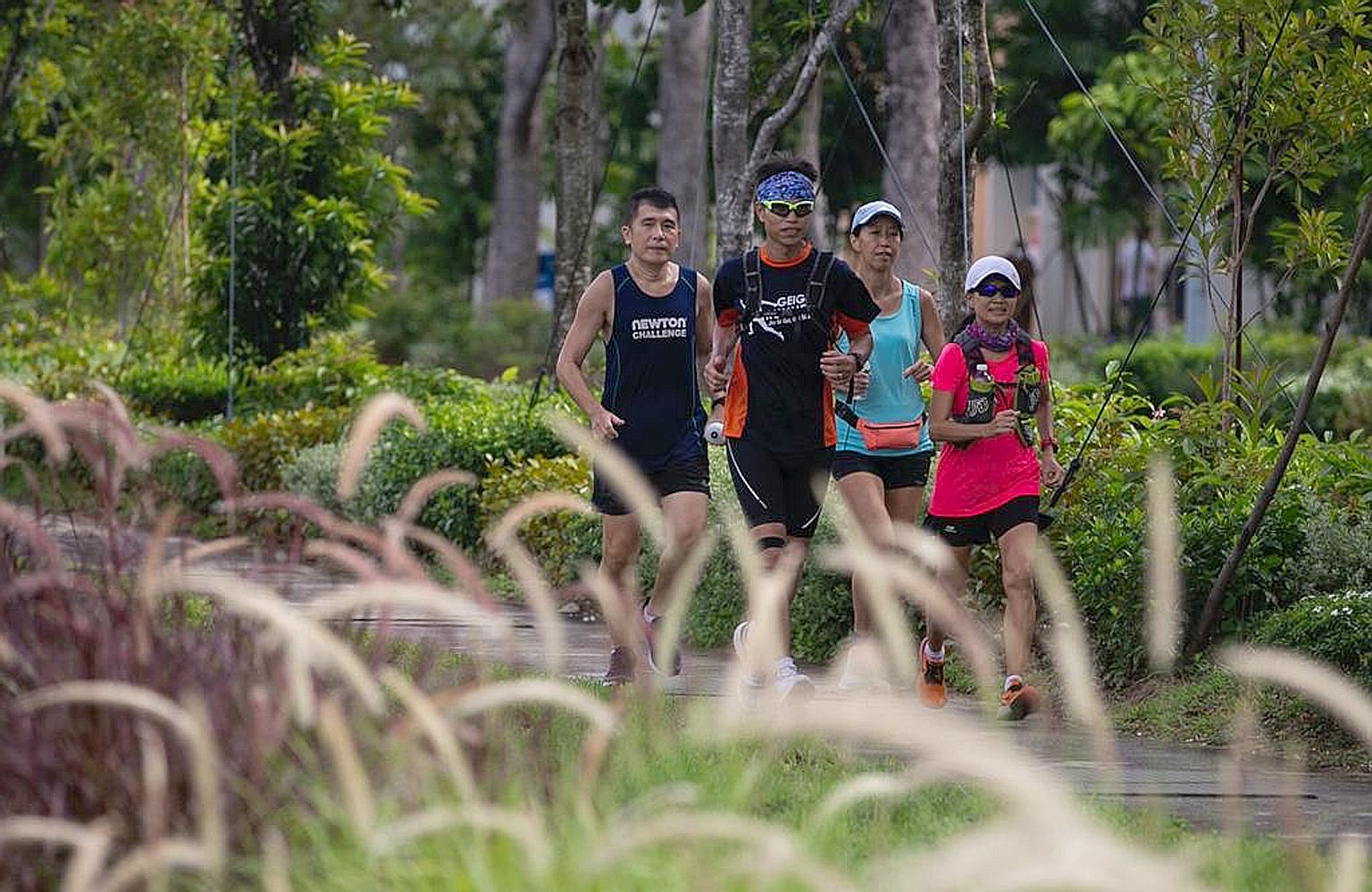 A group of local runners are aiming to raise $5,000 by covering 3,000km over 21 days for this year's Alzheimer's Disease Association's Walk2Remember. They ran 16km yesterday from ADA's New Horizon Centre in Tampines to its branch in Toa Payoh. Held o