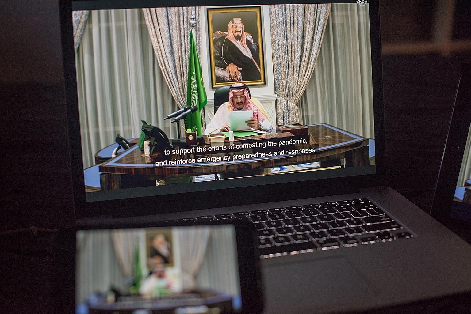 Saudi King Salman bin Abdulaziz Al Saud, speaking to the United Nations General Assembly for the first time on Wednesday in a pre-recorded video statement, said Iran exploited a 2015 nuclear deal with world powers "to intensify its expansionist activ