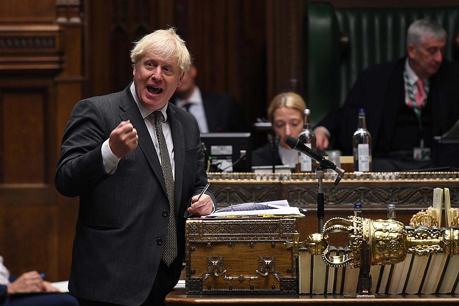 British Prime Minister Boris Johnson during a session in the House of Commons last Thursday. PHOTO: EPA-EFE