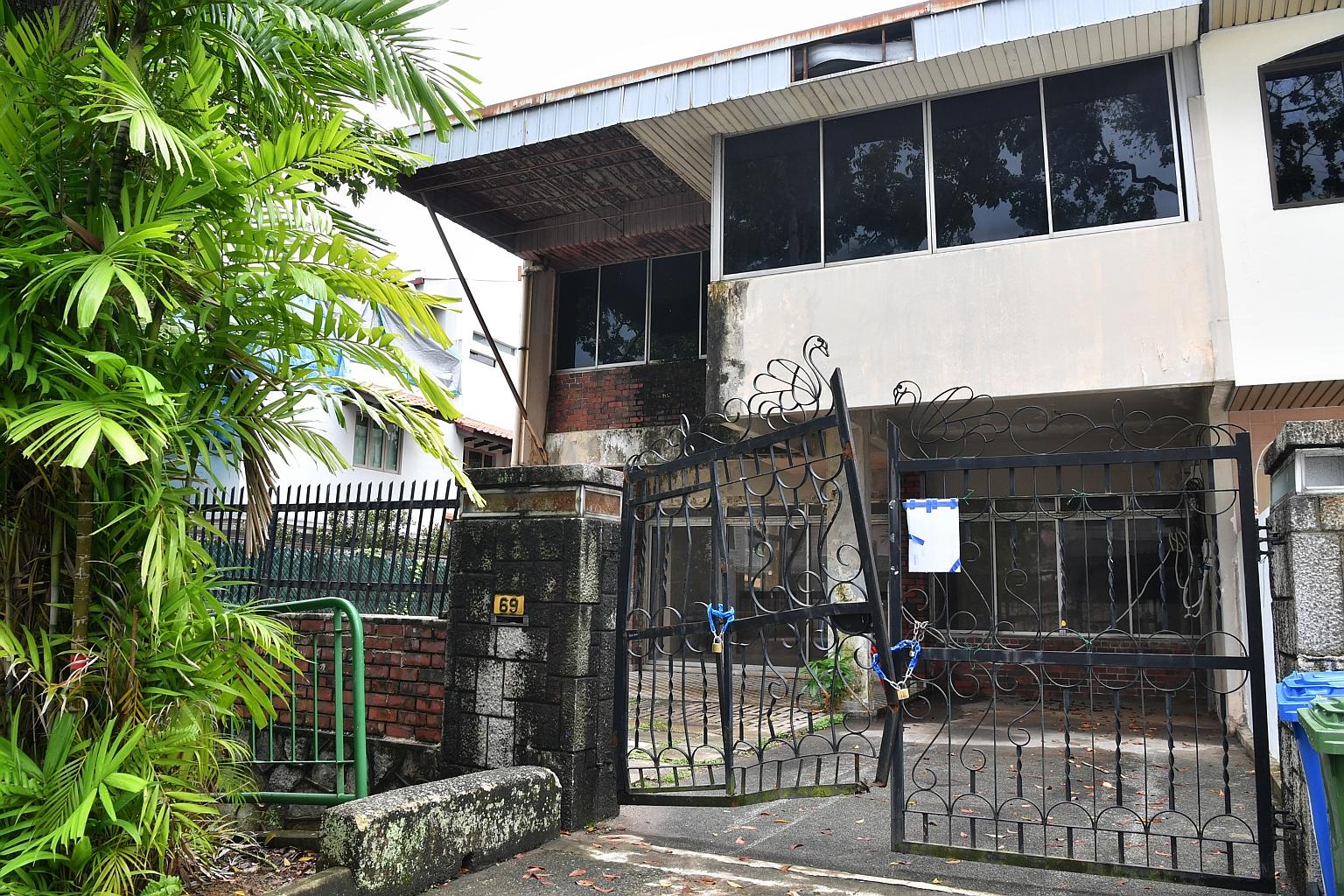 This semi-detached house in Toh Tuck Road was the only property sold at Monday's virtual auction.
