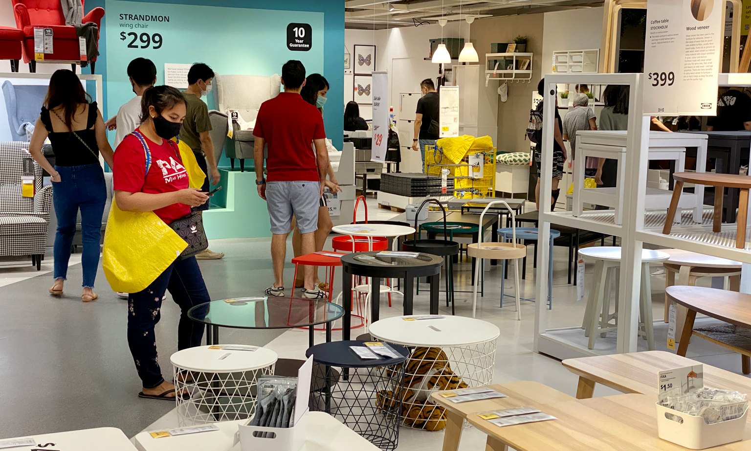Customers at Ikea's Alexandra outlet in June. The company's turnover in Singapore was $304 million in its last financial year, about 10 per cent down from the previous year.