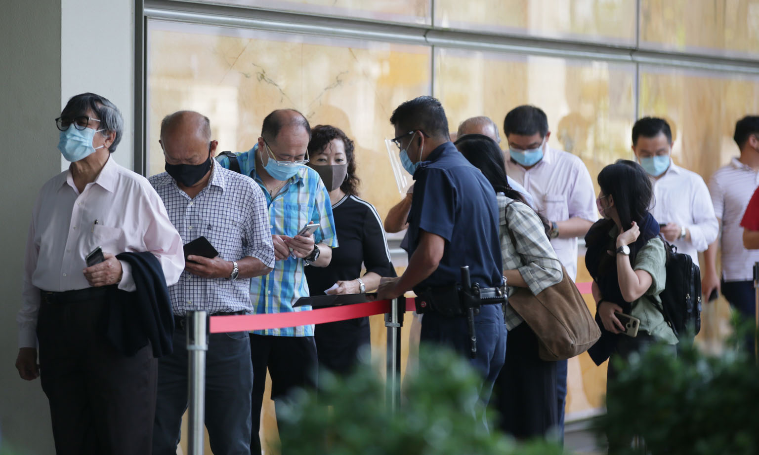 People started queueing to enter the Supreme Court as early as 5am yesterday. Safe distancing rules meant that only 20 members of the public were allowed into the public gallery at any one time.