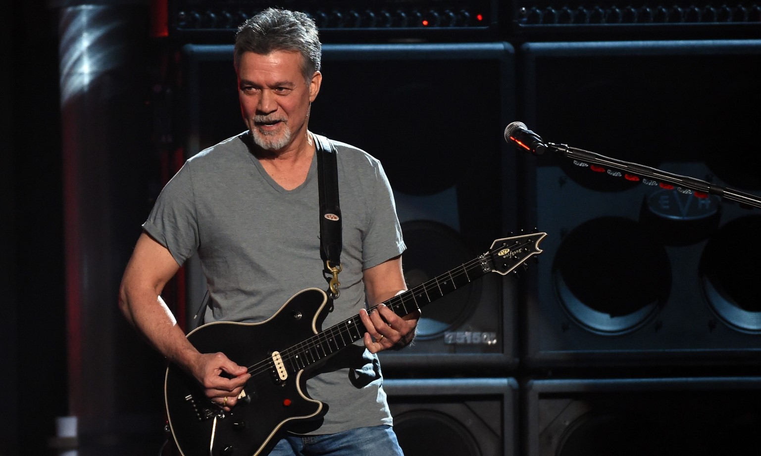 Eddie Van Halen of Van Halen performing at the Billboard Music Awards in May 2015.