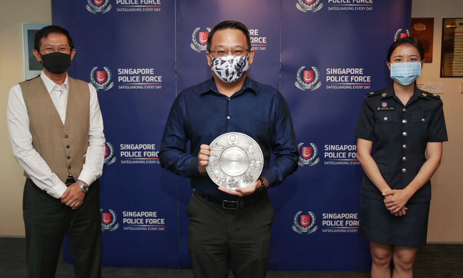 Mr Richard Soh, Head of Investigations at UOB's Integrated Fraud Management Department, during the Community Partnership Award presentation at the Police Cantonment Complex yesterday. 