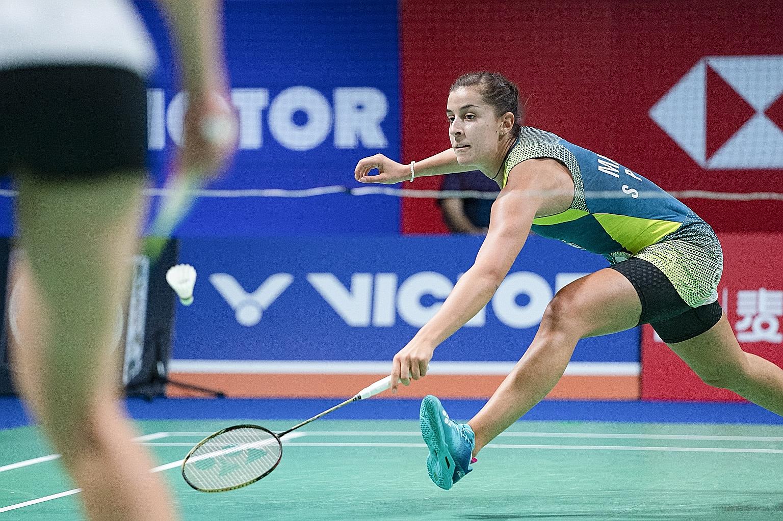 Spaniard Carolina Marin getting her Denmark Open campaign off to a winning start on Tuesday. PHOTO: EPA-EFE