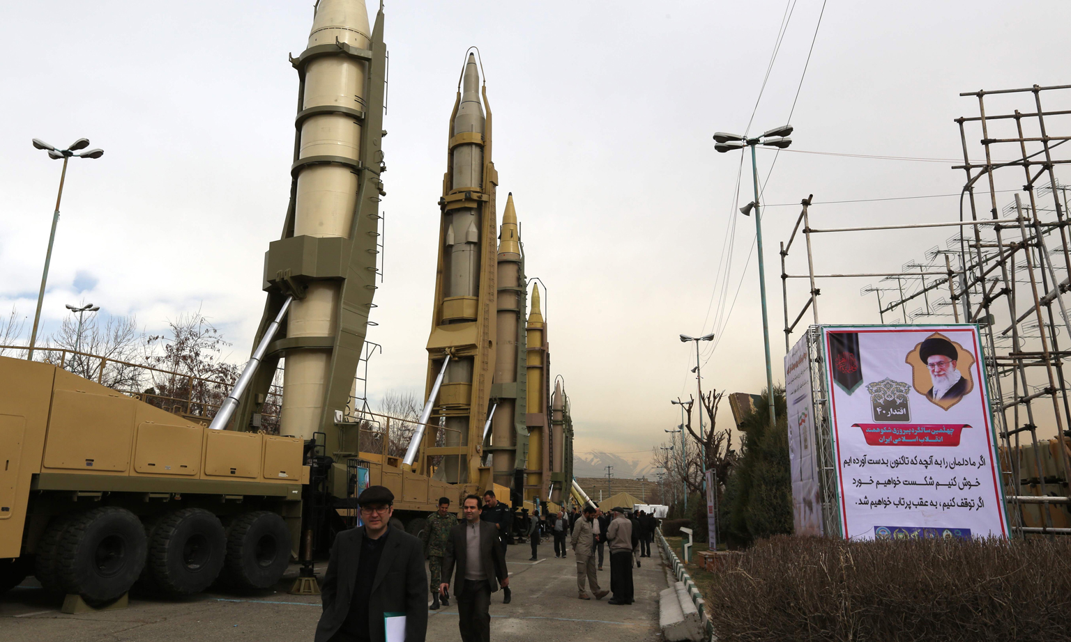 A file photo from February last year showing Iranians visiting a weaponry and military equipment exhibition in Teheran. Iran yesterday hailed the expiry of the UN arms embargo as a diplomatic victory over its arch enemy, the US.