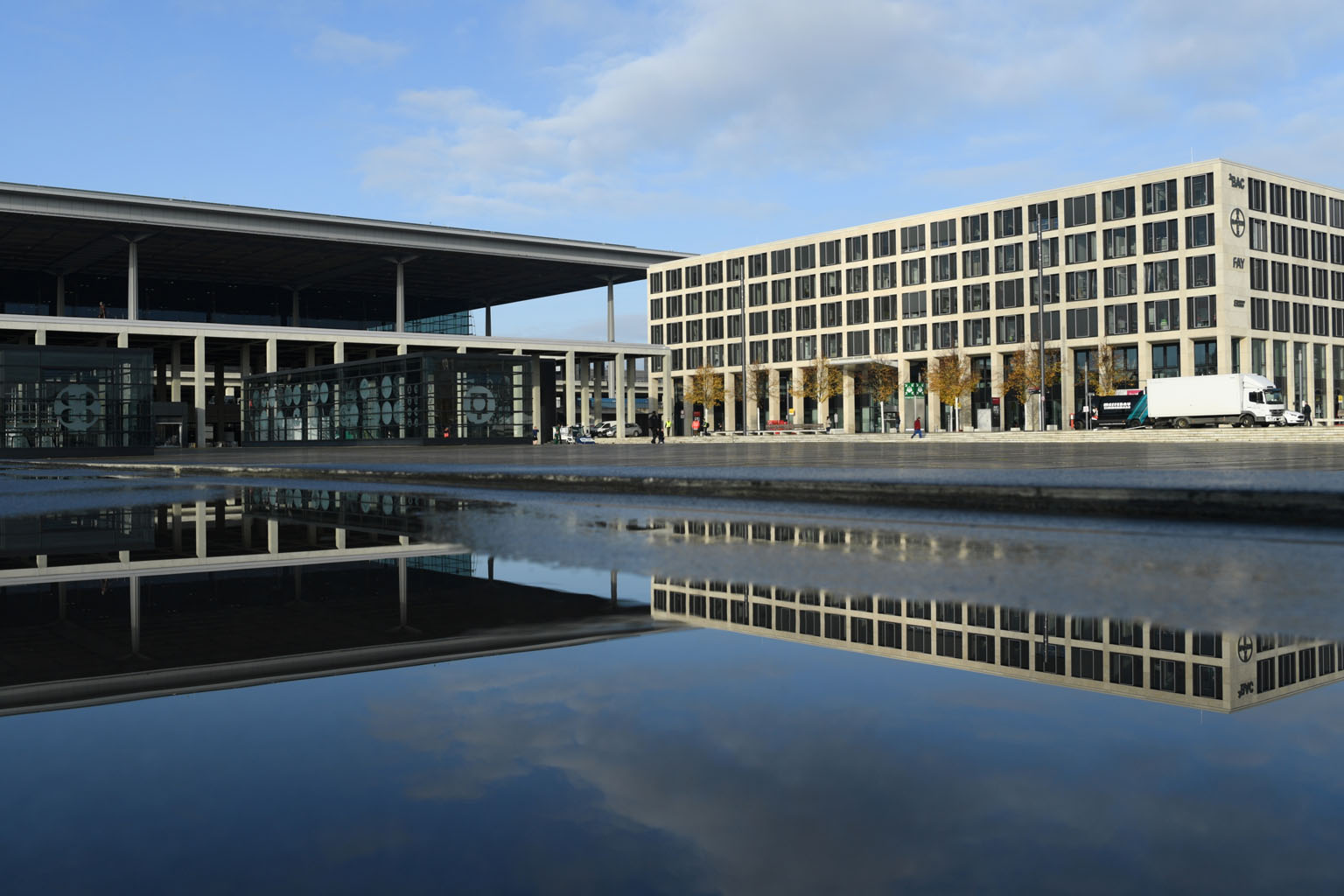 Terminal 1 of Berlin-Brandenburg Willy Brandt Airport, ahead of its opening. Planning of the new airport started in 1996, construction began in 2006 and the opening was originally scheduled for November 2011. But constant trouble with the smoke contr