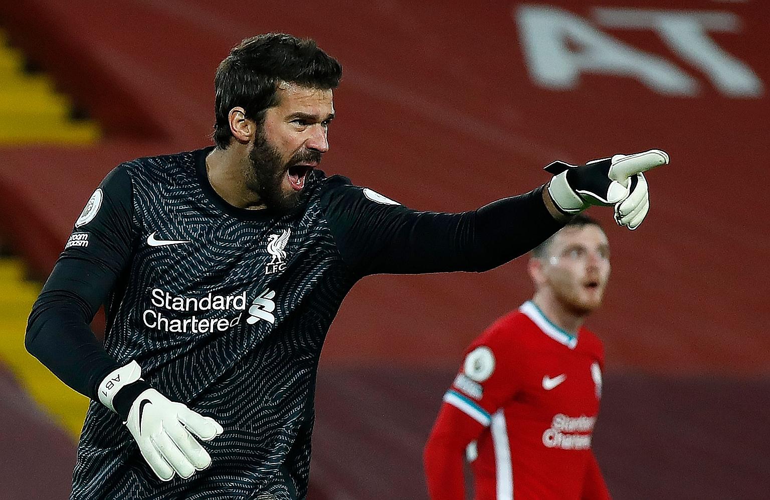 The early return of Brazilian goalkeeper Alisson Becker is a relief to Liverpool, who are battling an injury crisis. PHOTO: AGENCE FRANCE-PRESSE