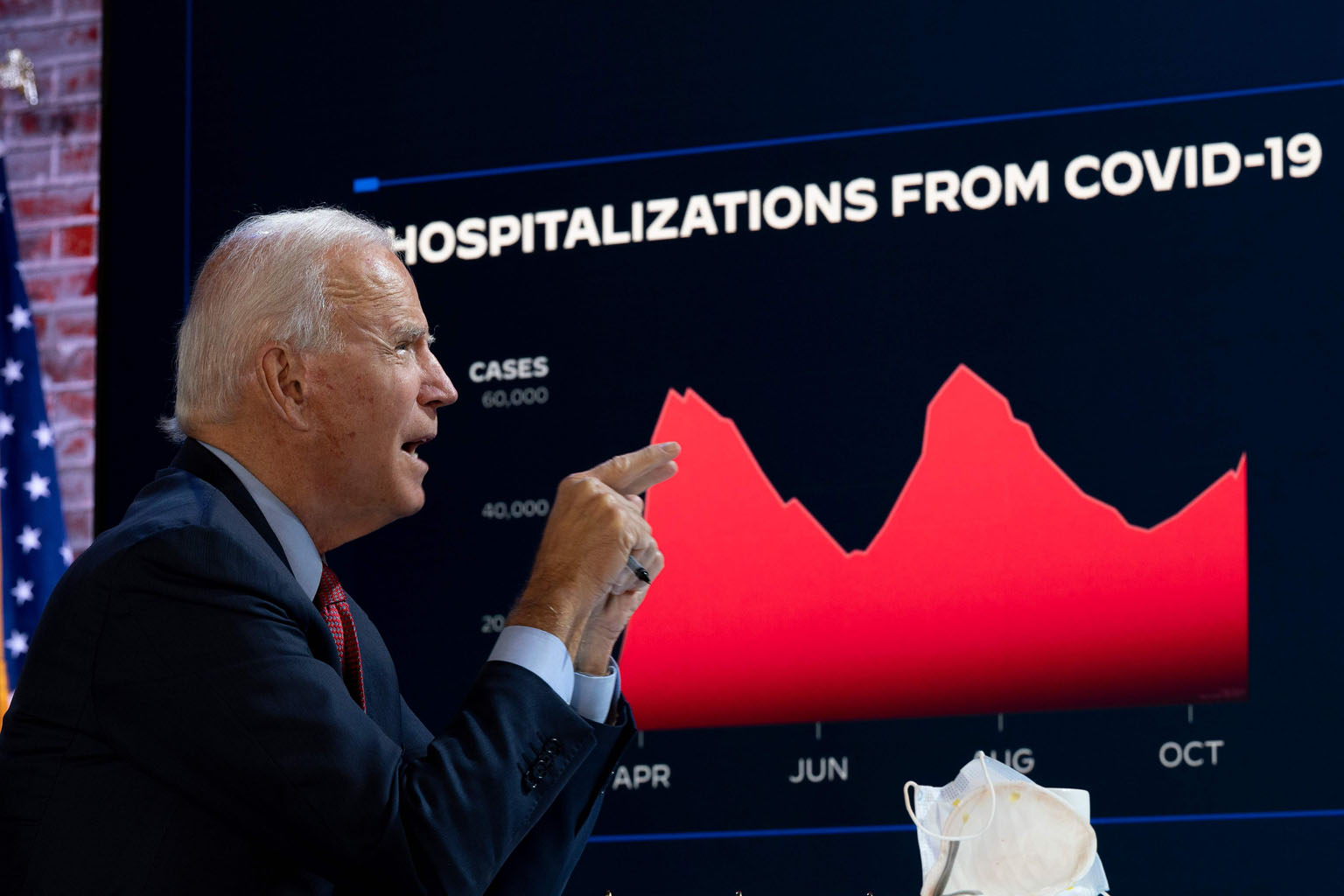 Democratic presidential candidate Joe Biden at a briefing on Covid-19 in Wilmington, Delaware, on Wednesday. PHOTO: AGENCE FRANCE-PRESSE