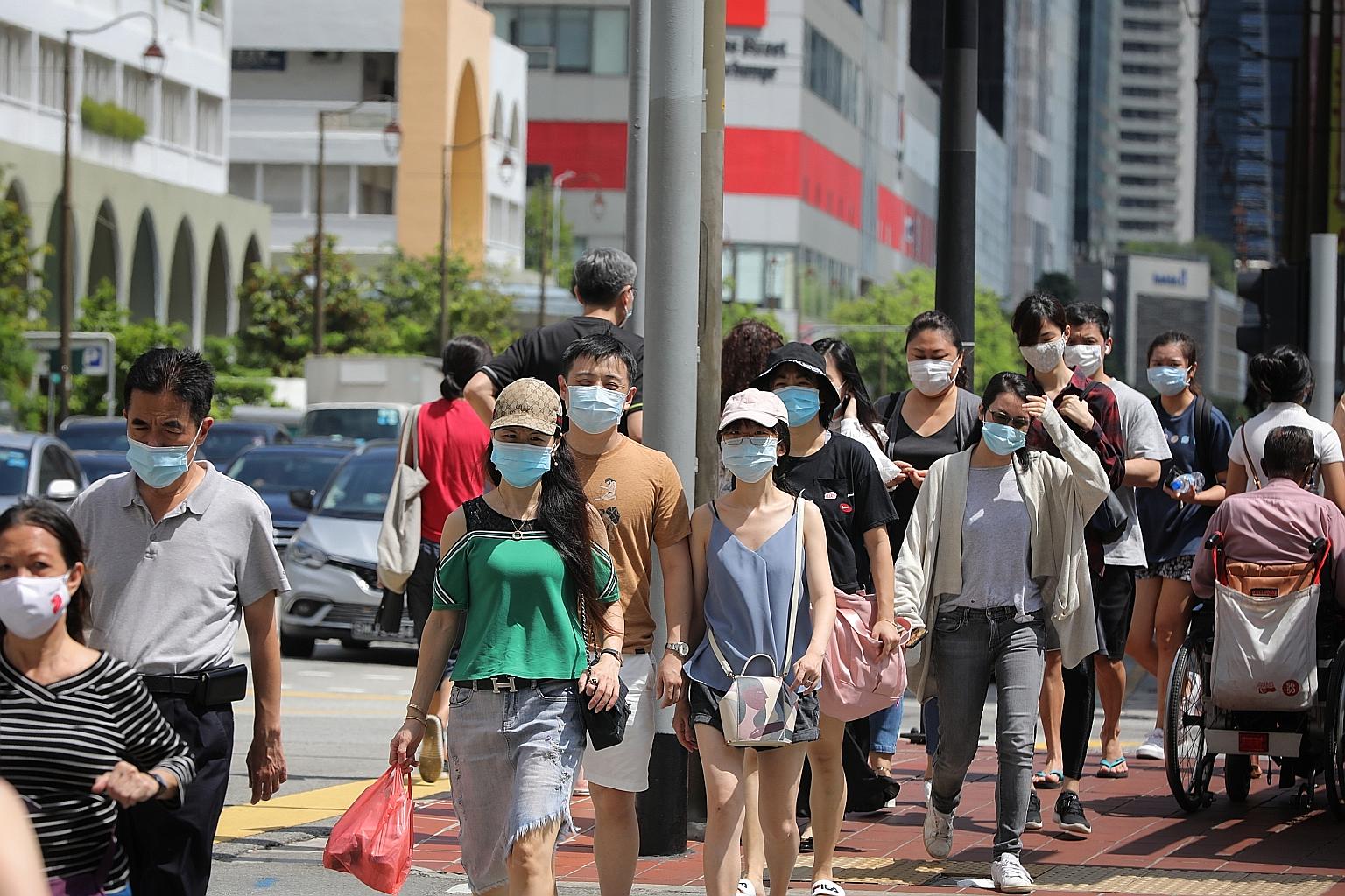 The number of new cases in the community has remained low, with one case in the past week, which is unlinked, said the Ministry of Health. ST PHOTO: ONG WEE JIN