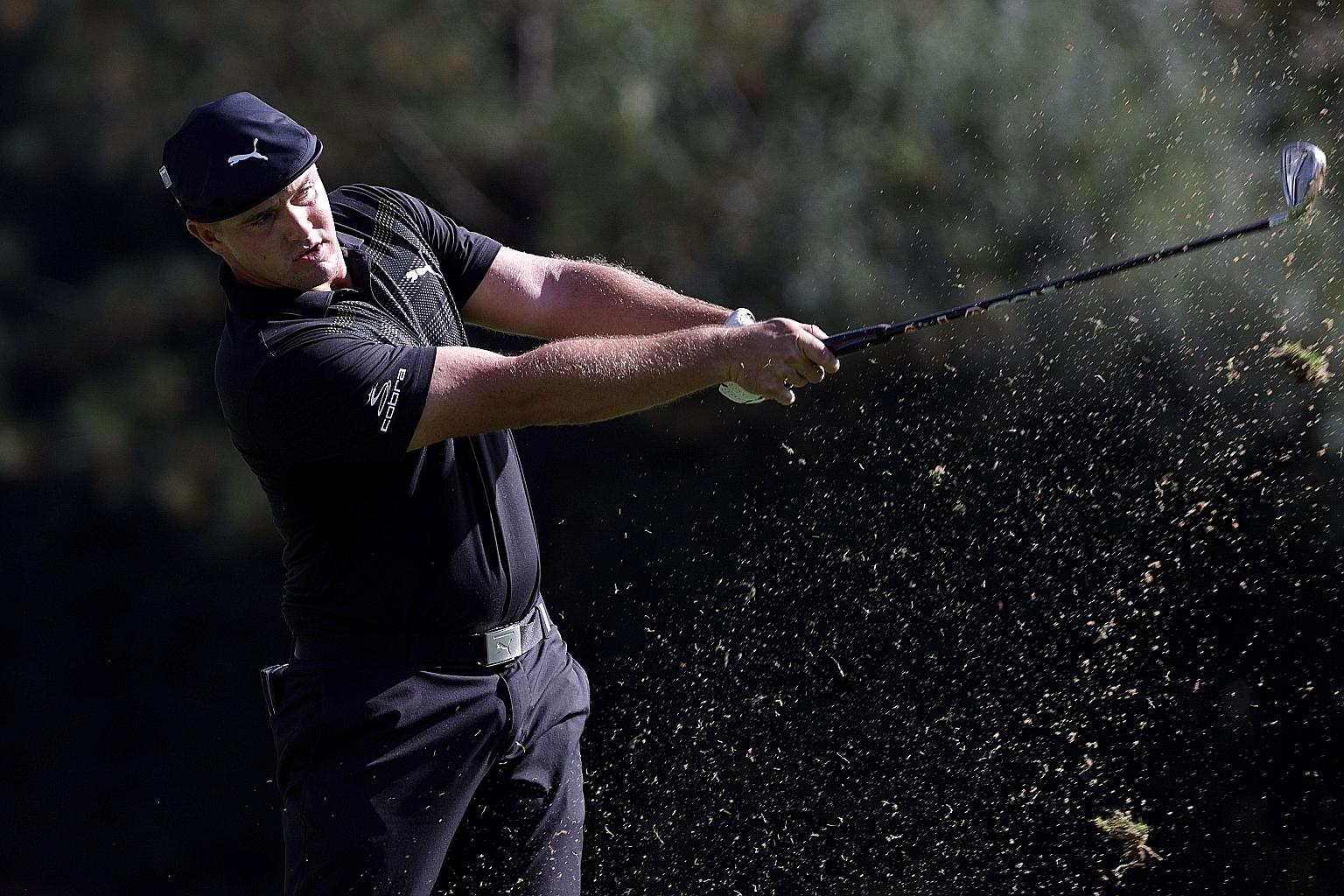 Bryson DeChambeau (on the 12th tee during the first round of the Masters on Thursday) is taking sedate golf into wild places. He has added 18kg of muscle and is whacking the ball into orbit.