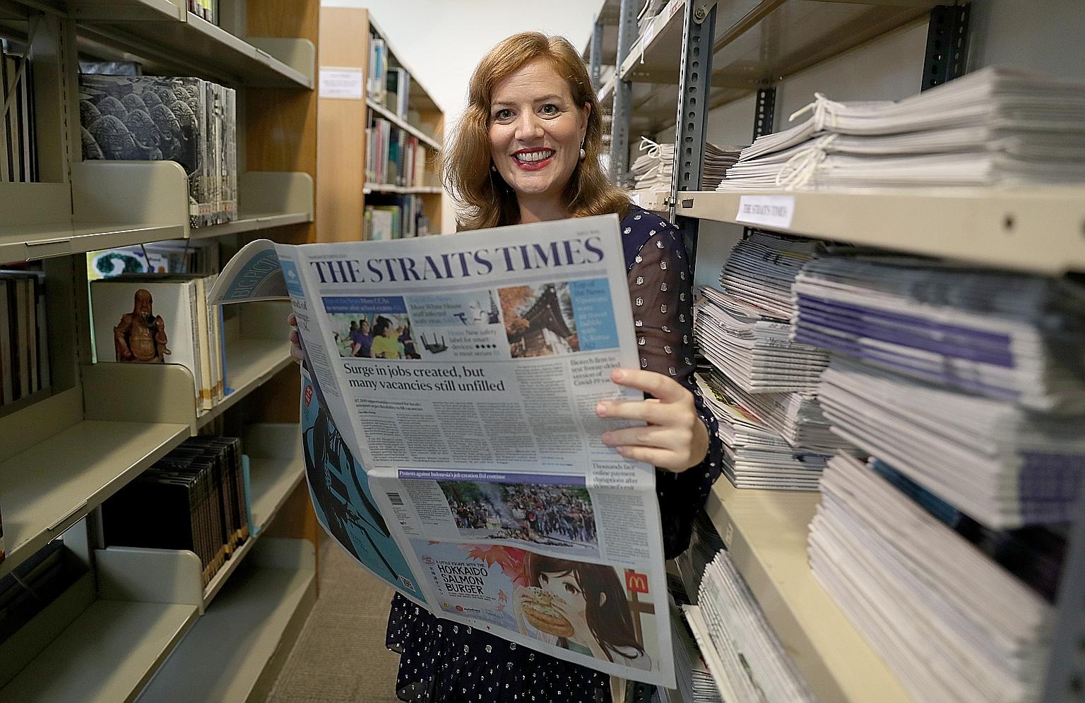 Ms Leslie Davis from the British Council Singapore says reading the newspapers daily will expose teenagers to a wide range of topics very quickly.