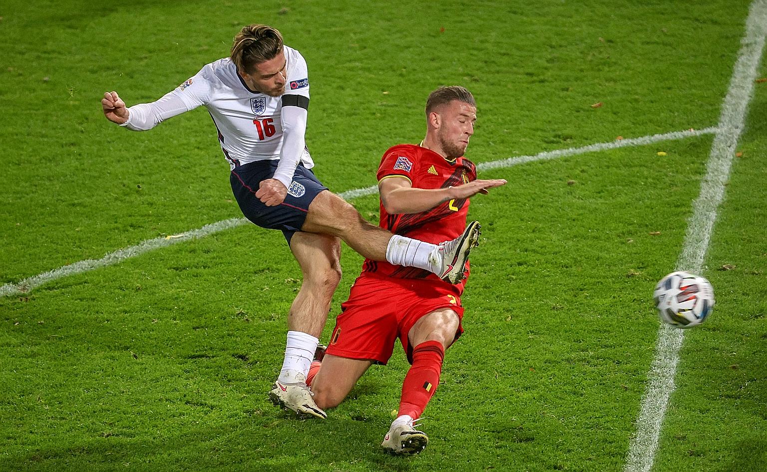 Jack Grealish, evading his Belgian marker Toby Alderweireld in his first competitive England start, shone for an otherwise lacklustre Three Lions attack.