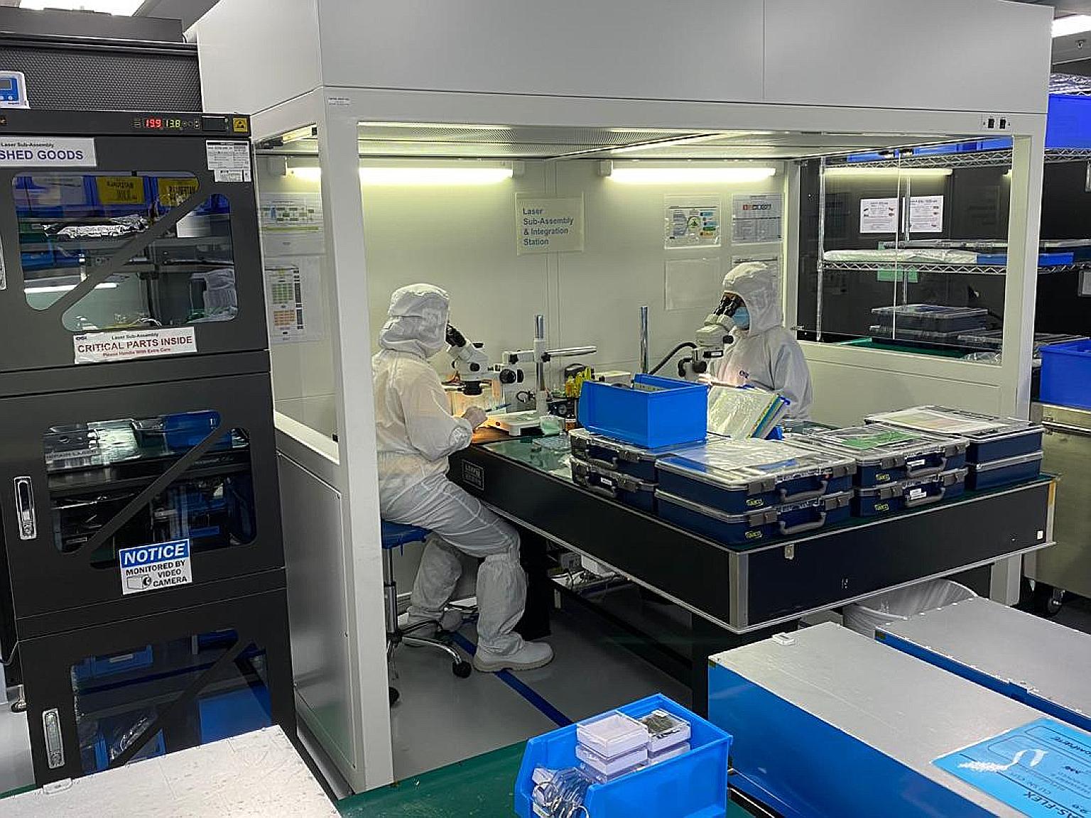 A cleanroom at an MKS Instruments facility. Under the Pact scheme, the Government reimbursed 30 per cent of the supplier qualification costs for material and manpower for both Electro Scientific Industries (ESI) Singapore and participating suppliers.