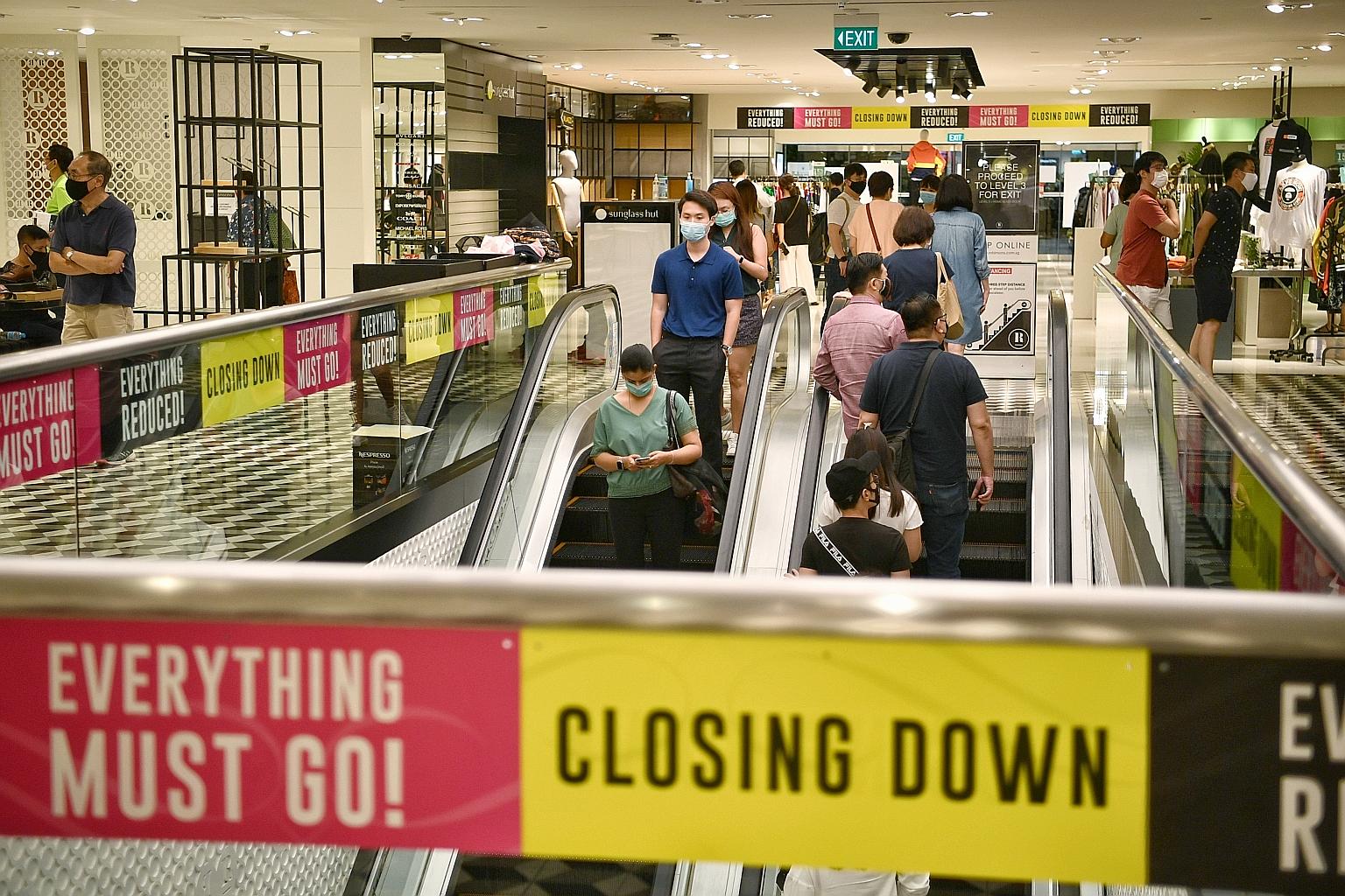 Robinsons' store at Raffles City Shopping Centre. Robinsons owes $7.2 million to the landlord of its The Heeren outlet and about $4.2 million each to the owner of its Raffles City outlet and landlord of Jem mall where it closed an outlet in August.
