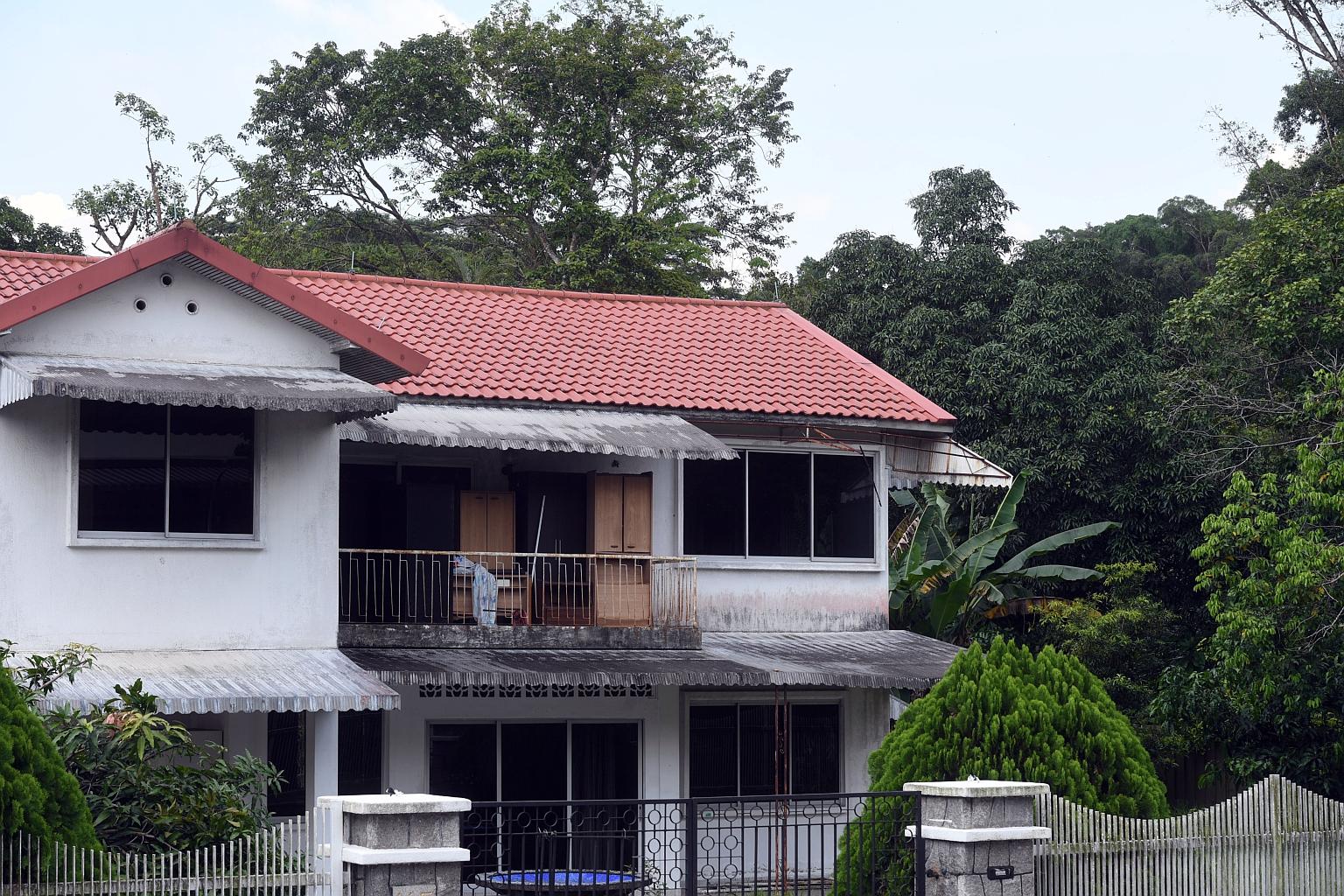 The strip of land is sandwiched between Mr Koh Ah Kin's University Road property (right) and Kheam Hock Park. Mr Koh argued that he had acquired the neighbouring land through adverse possession, a now-abolished law which allowed a person to lay claim