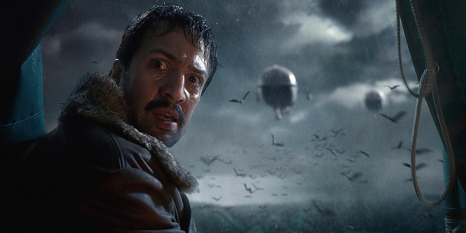 In the television adaptation of Philip Pullman's His Dark Materials, Lin-Manuel Miranda, the award-winning creator of the musical Hamilton, plays aeronaut Lee Scoresby (left).