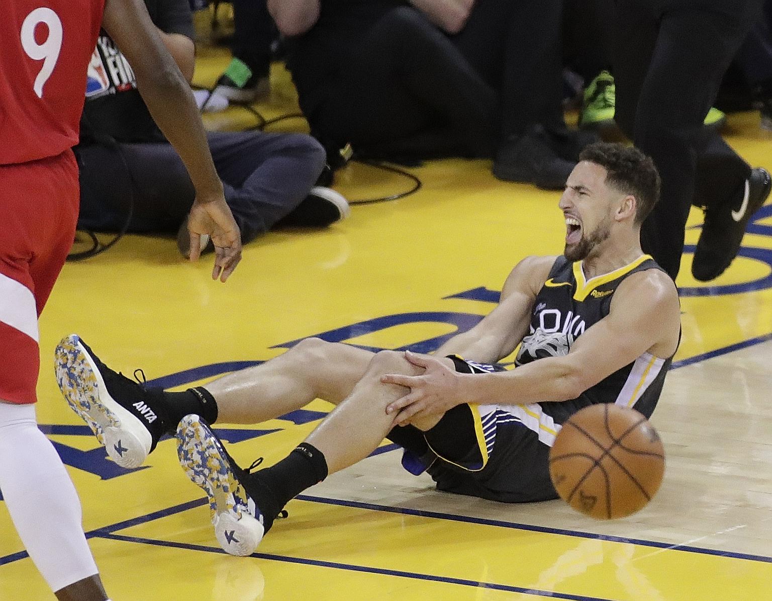 Golden State Warriors' Klay Thompson tore his knee ligaments during Game 6 of the NBA Finals against Toronto last year which forced him out of the next season. The guard will miss the new season starting next month after injuring his Achilles tendon 