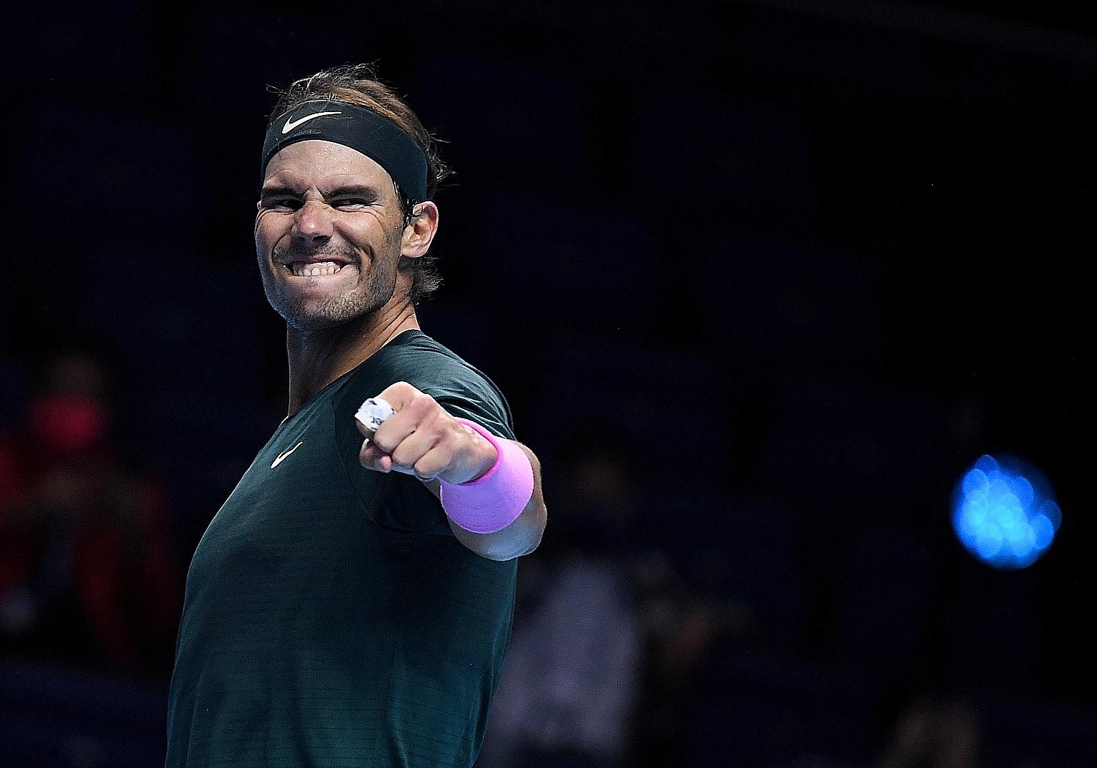Veteran Spaniard Rafael Nadal is thrilled after beating Greek Stefanos Tsitsipas to reach the semi-finals of the ATP Finals in London.