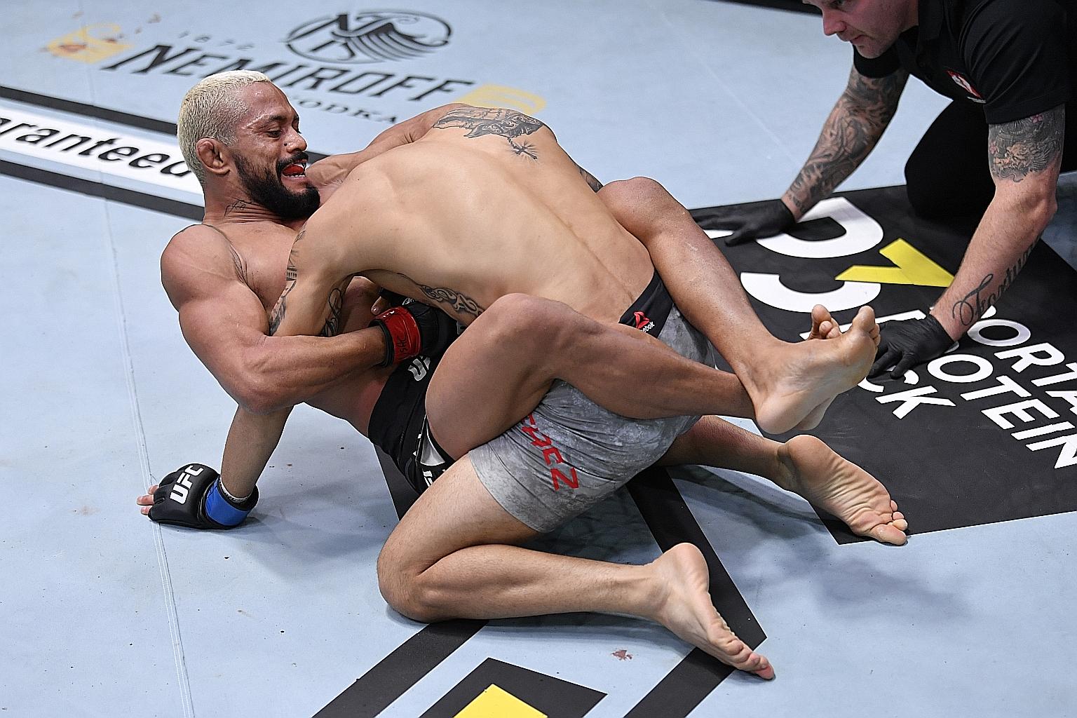 Brazilian Deiveson Figueiredo finished off American Alex Perez via guillotine choke after 1min 57sec of the UFC 255 main event fight on Saturday, to retain the Ultimate Fighting Championship flyweight belt in Las Vegas. It was the 32-year-old's first