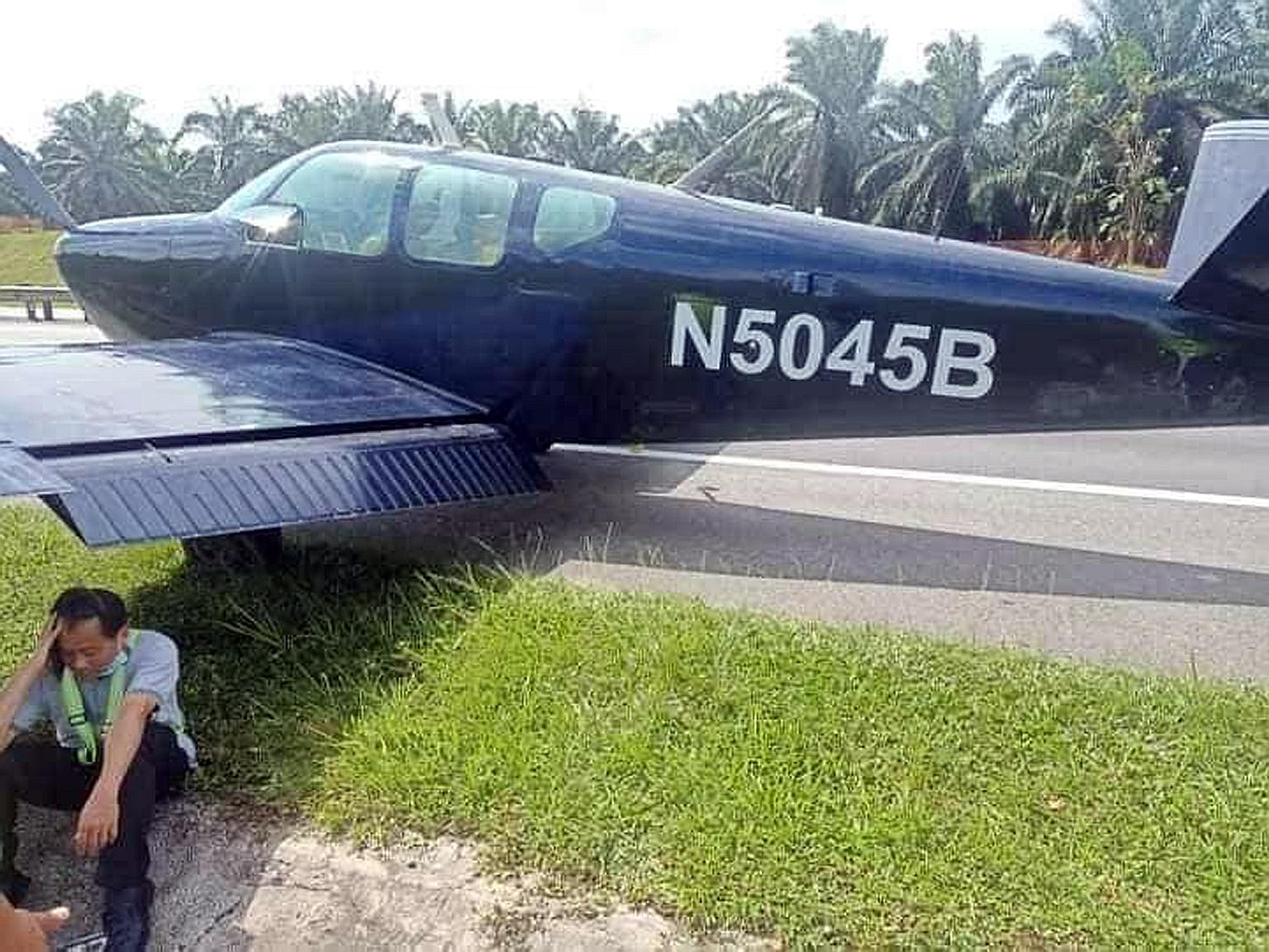 The Civil Aviation Authority of Malaysia said the Beechcraft Model 35 Bonanza plane landed on a part of the North-South Expressway near Sedenak in Kulai district in Johor. Several pictures and videos circulating online show the plane parked on a road