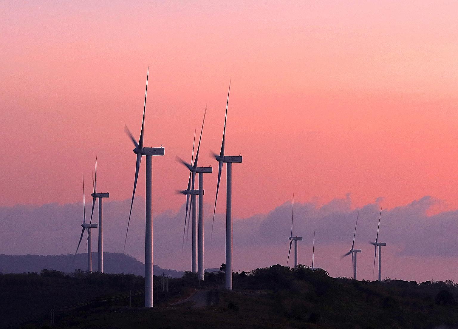 Indonesia's first wind farm, located in South Sulawesi. A report says that while South-east Asian economies have not been focused on green stimulus spending, that is starting to change. ST FILE PHOTO