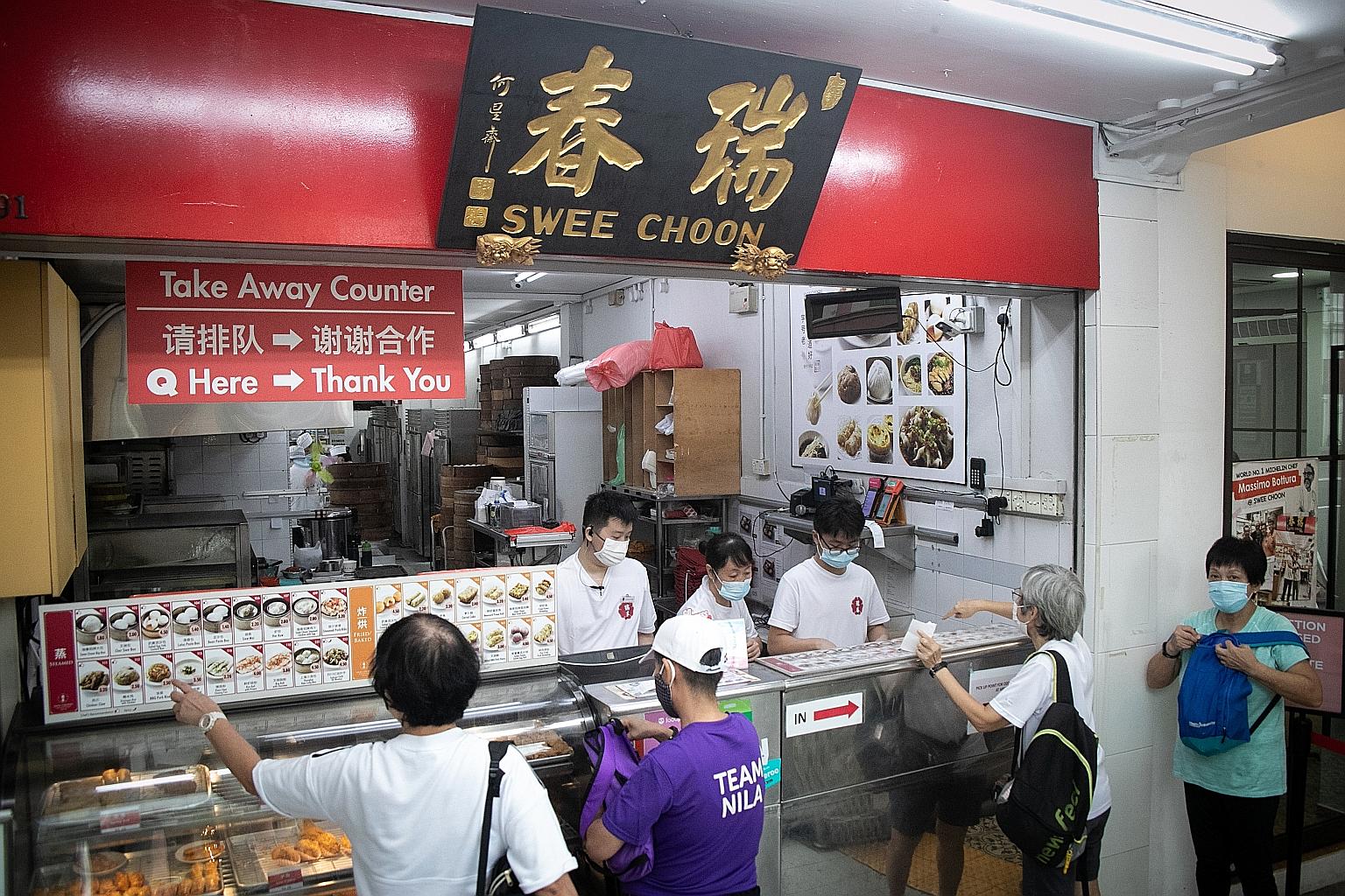 Swee Choon Tim Sum Restaurant's sales from food deliveries went up significantly during the circuit breaker period, from less than 1 per cent to around 60 per cent of its average monthly revenue.