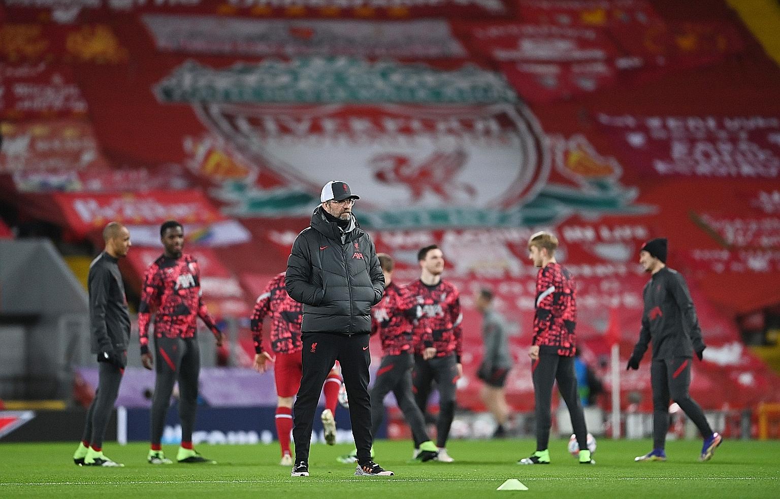 Jurgen Klopp's Liverpool will welcome a team to a spectator-less Anfield for one last time when Ajax visit, before fans will be allowed to return for their next home game.