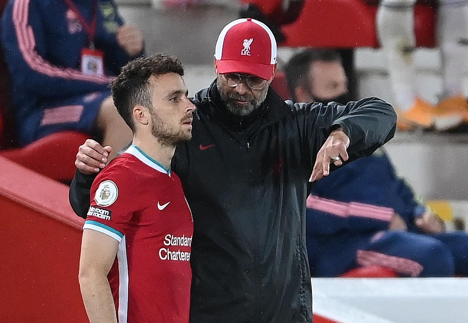 Liverpool forward Diogo Jota has credited manager Jurgen Klopp for helping him to settle at Anfield following a £41 million (S$73.5 million) move from Wolves in September. PHOTO: REUTERS