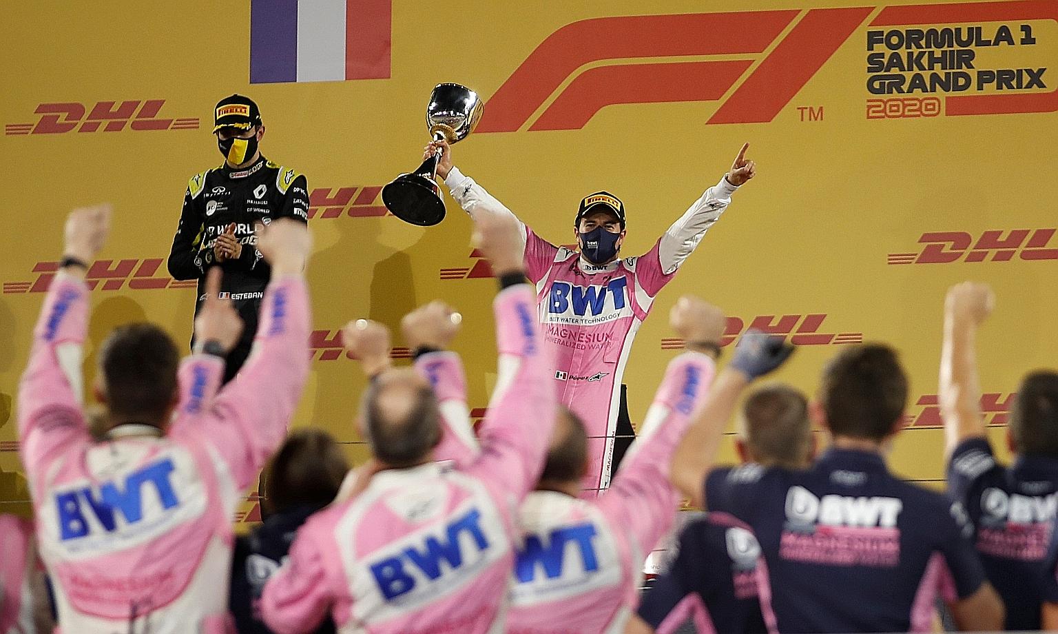 Sergio Perez earns the plaudits at Sakhir with his first grand prix win after fighting back from last place. The Racing Point driver will leave his team after this season.