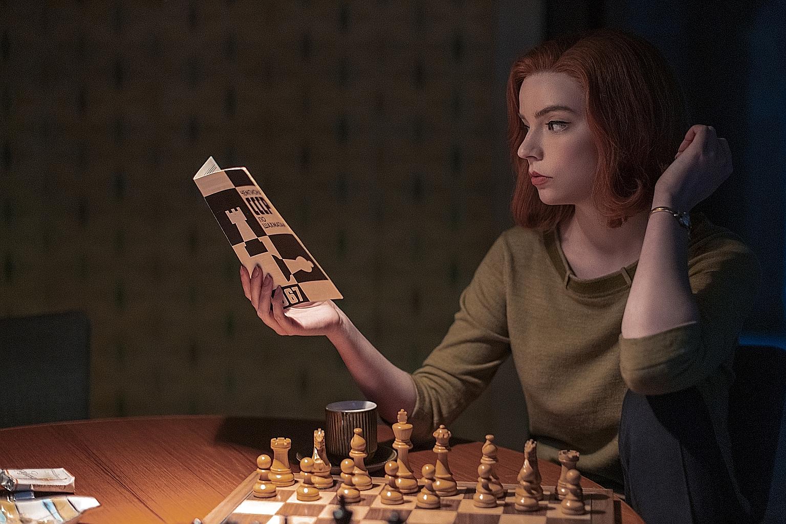 Actress Anya Taylor-Joy plays an orphan who grows up to become a chess grandmaster in The Queen's Gambit.