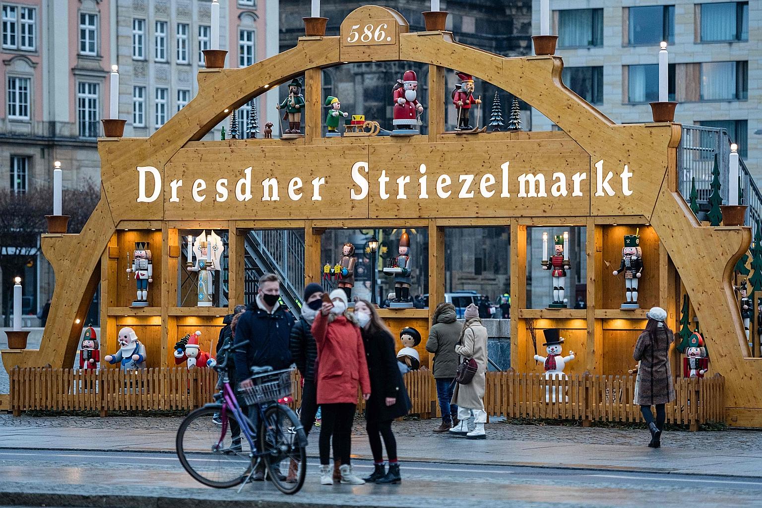 The Altmarkt in Dresden in eastern Germany will see most stores closed from Wednesday, except essential shops such as supermarkets and pharmacies, as well as banks.