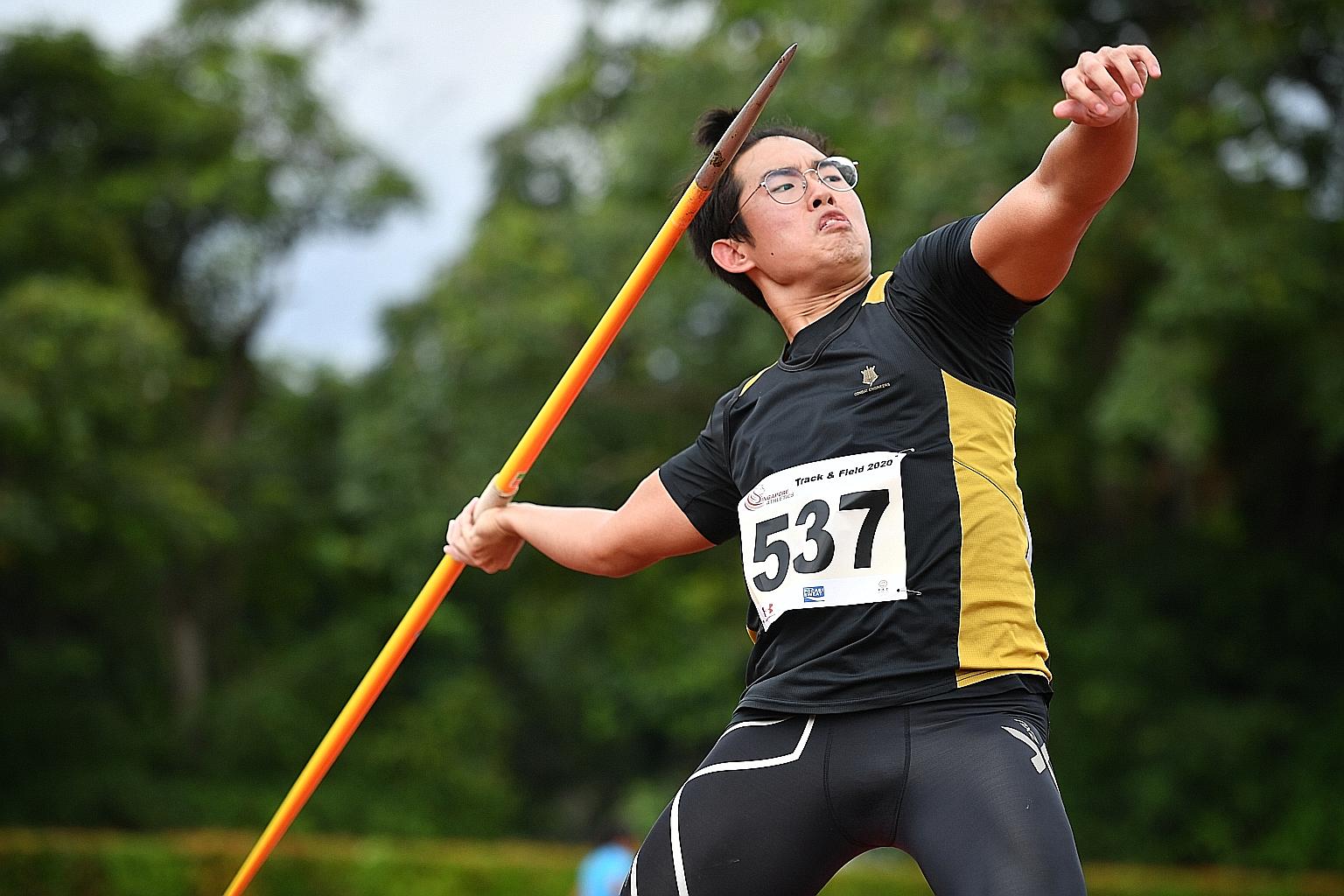 Justyn Phoa, who rewrote the 32-year-old national record with his 61.07m effort on Nov 29, is among the javelin throwers benefiting from a structured training programme and dedicated facilities at the Home of Athletics in Kallang.