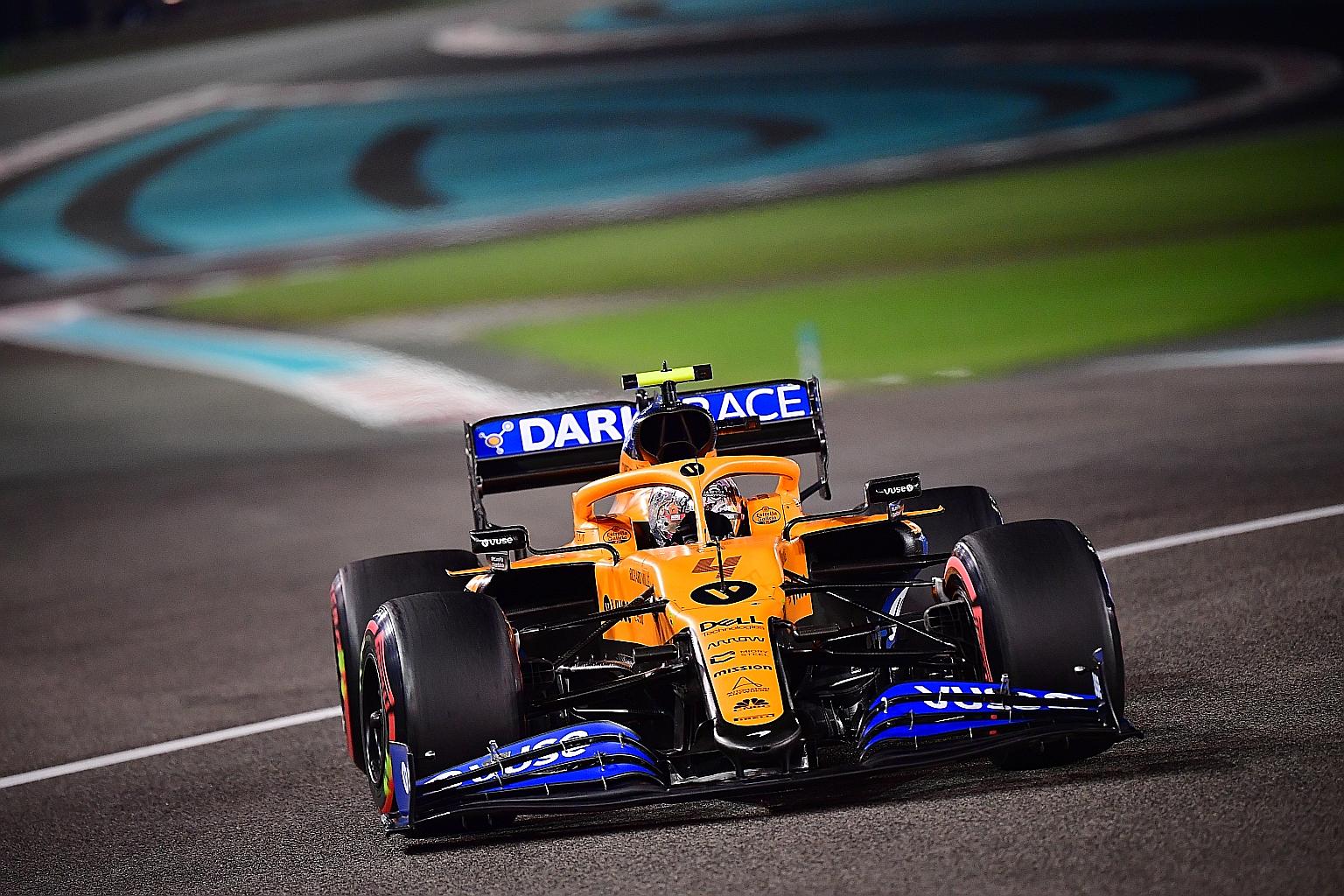 McLaren driver Lando Norris was the best of the rest at the Abu Dhabi Grand Prix, finishing fifth behind the Mercedes and Red Bull drivers.