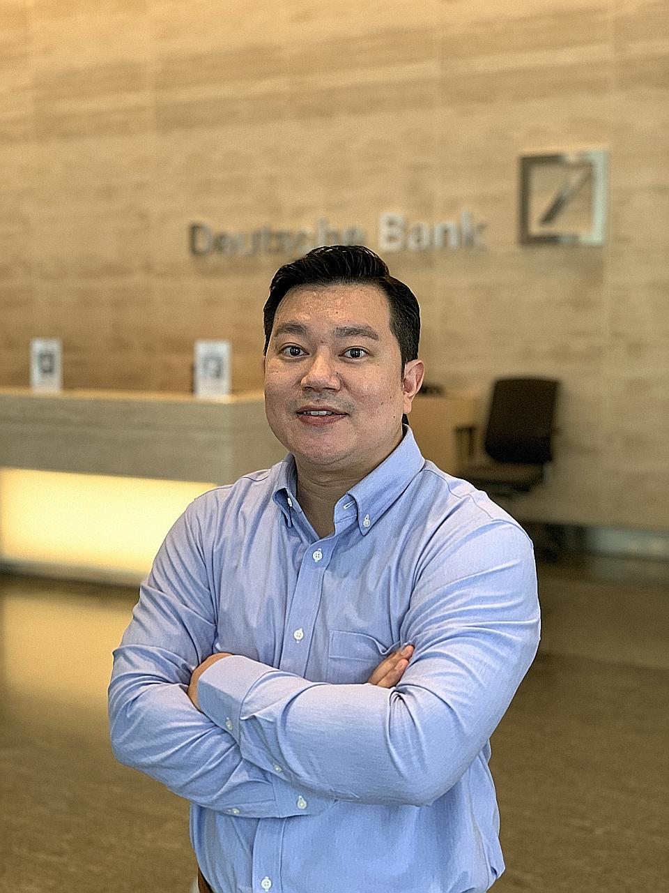 Mr Muhammad Helmy Razali oversaw security operations at a hospital in his last job. He is now a cyberthreat-monitoring specialist at Deutsche Bank. PHOTO: DEUTSCHE BANK