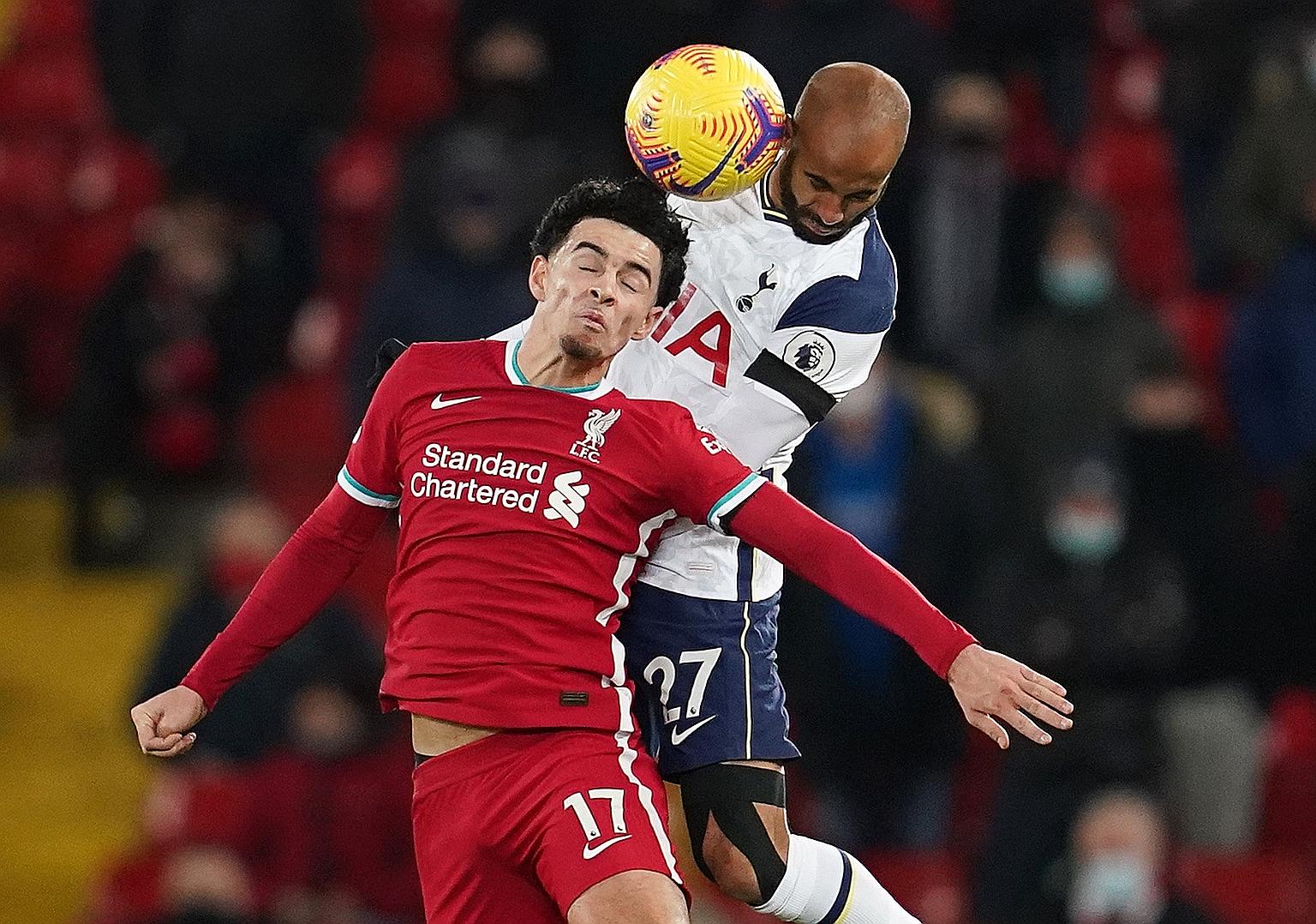 Former Liverpool forward Dirk Kuyt is hoping more young players like 19-year-old Curtis Jones (above, fighting for the ball with Spurs' Lucas Moura on Wednesday) can shine with several senior players out injured.