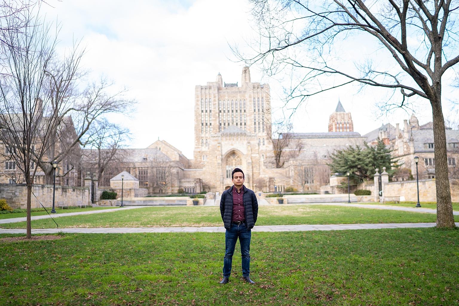 Mr David Arteaga-Caicedo, who is in his second year at Yale University's School of Management, has opted for virtual classes. He says part of the beauty of going to class is the serendipitous encounters, but, with the ongoing pandemic, that is no lon
