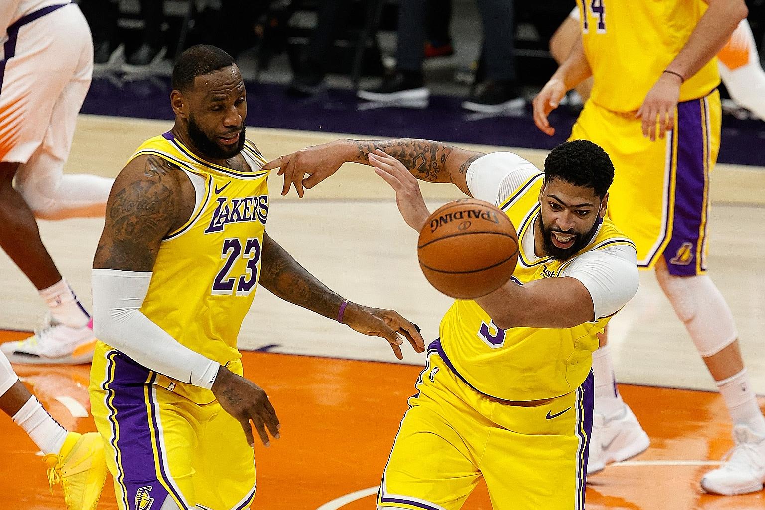 LeBron James (left) and Anthony Davis extended their contracts in the off-season and will stay at the Lakers until at least 2023.