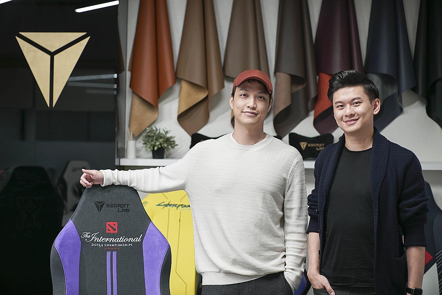 Mr Alaric Choo (left) and Mr Ian Ang are the founders of Secretlab, a multimillion-dollar firm that has become one of the most highly rated gaming chair manufacturers in the world.