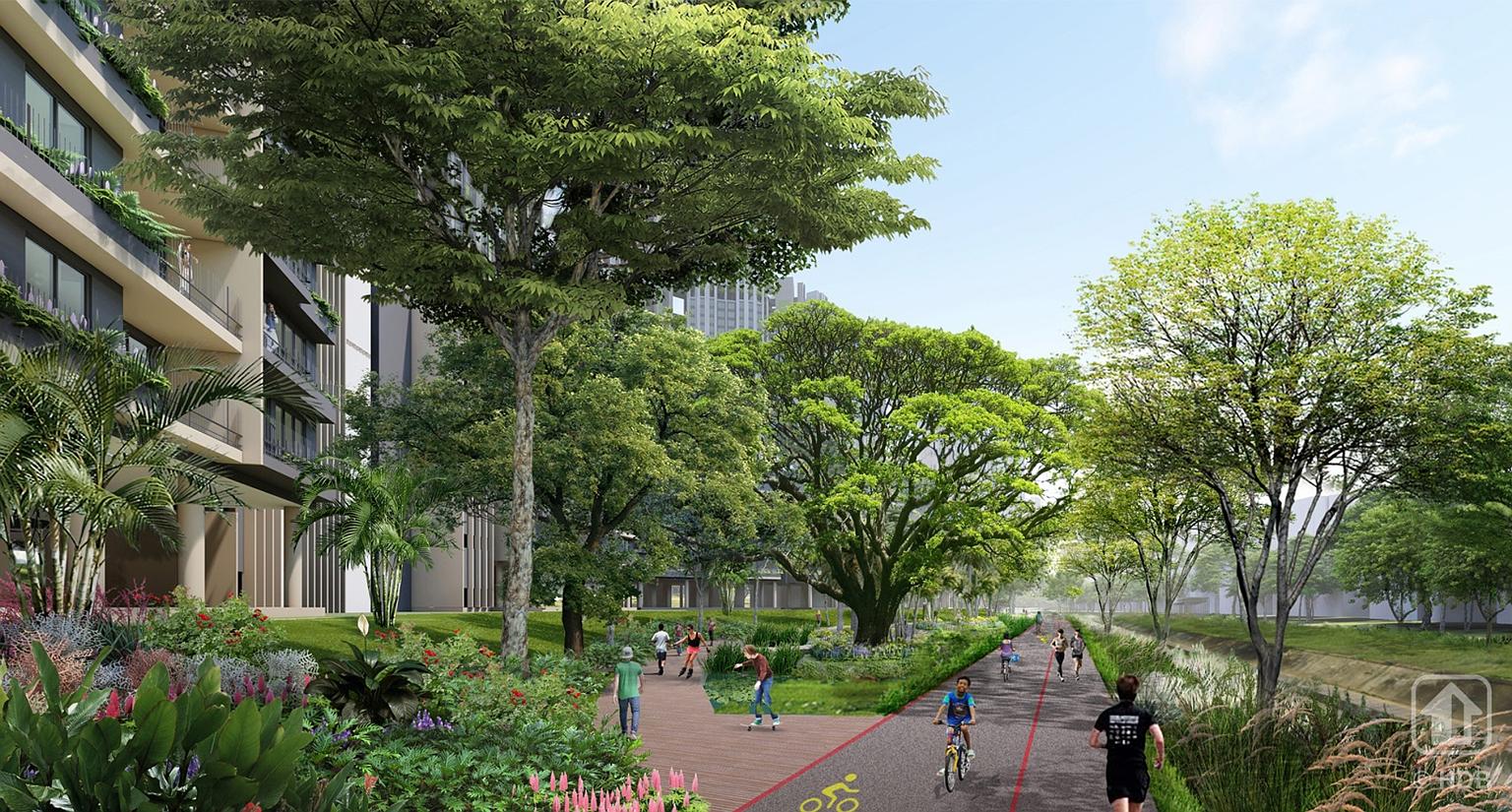 An artist's impression of the future Ulu Pandan housing estate in Queenstown, which is slated to be launched for sale next year. New flats will also be offered in non-mature estates such as Bukit Batok, where Singapore's first assisted living public