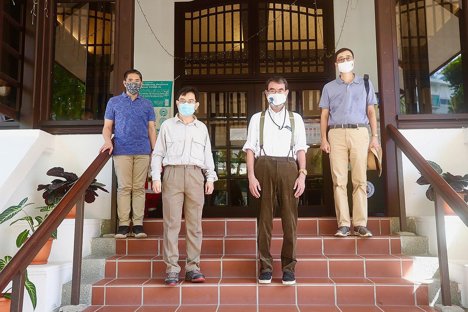 From left: Second Minister for Foreign Affairs and Education Maliki Osman, DPM Heng Swee Keat, Japan's Minister in Charge of Administrative Reform Taro Kono and Japanese Ambassador Jun Yamazaki.