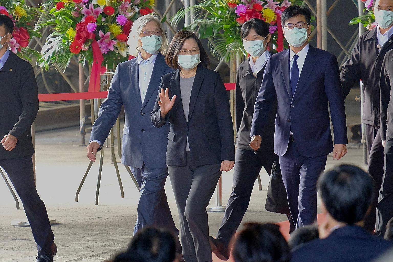 President Tsai Ing-wen says Taiwan is ready for "meaningful" talks with China as equals.