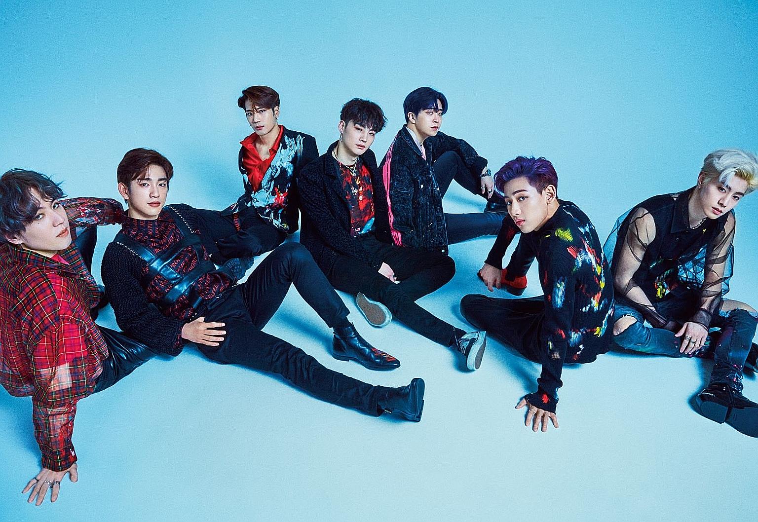 K-pop boy band Got7's Yugyeom (far left) is said to be signing with hip-hop label AOMG after the band's exclusive contract with JYP Entertainment ends this month.