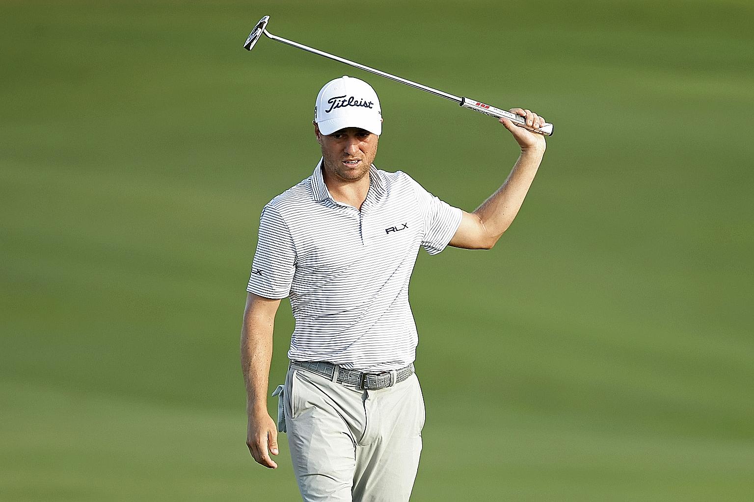 Justin Thomas after missing a five-foot putt on the fourth hole on Saturday, when his slur was picked up by a television microphone.