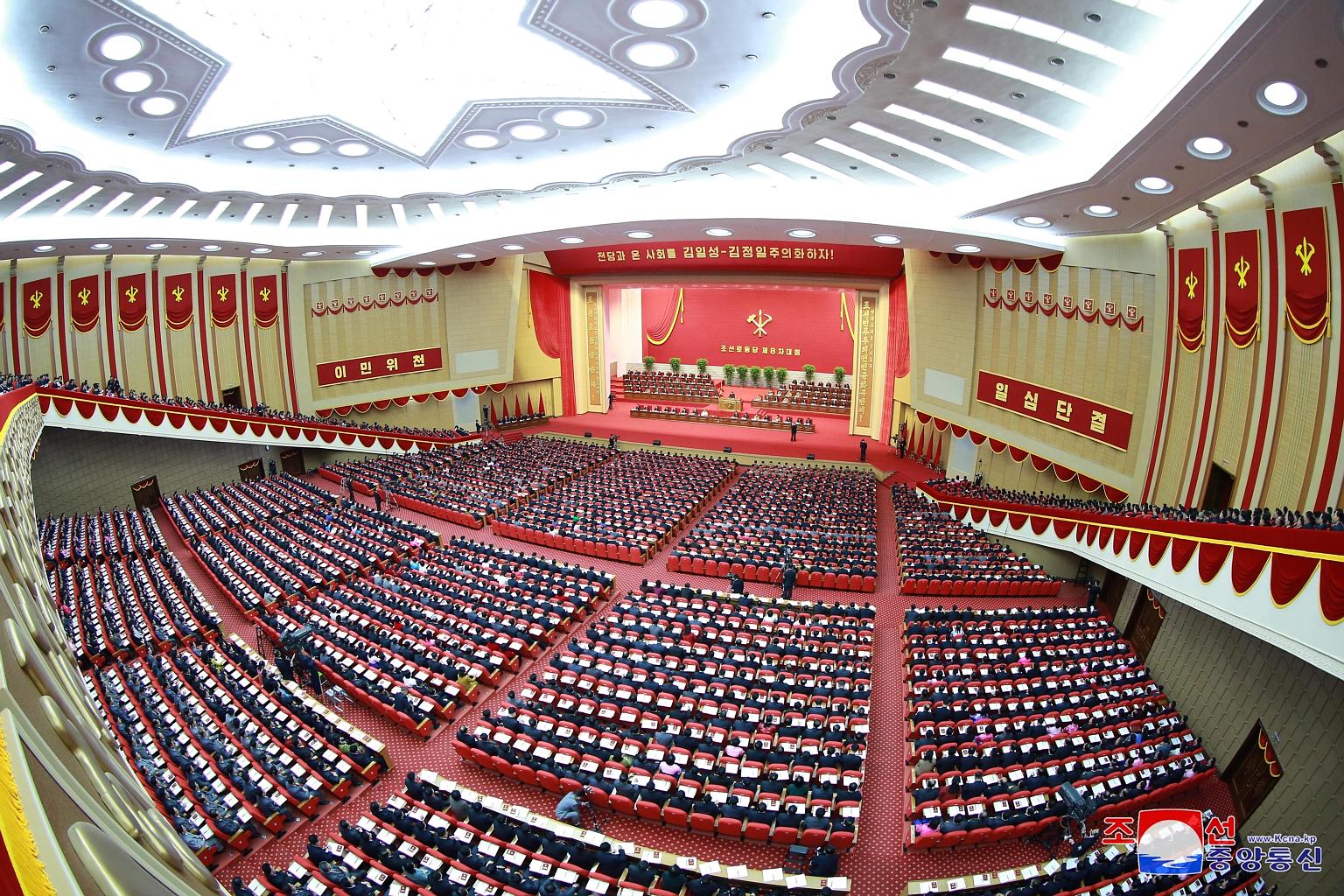 A photo supplied last week showing attendees at the eighth congress of the North Korean Workers' Party in Pyongyang. The congress signals a contentious approach towards the new United States administration after three largely fruitless meetings with 