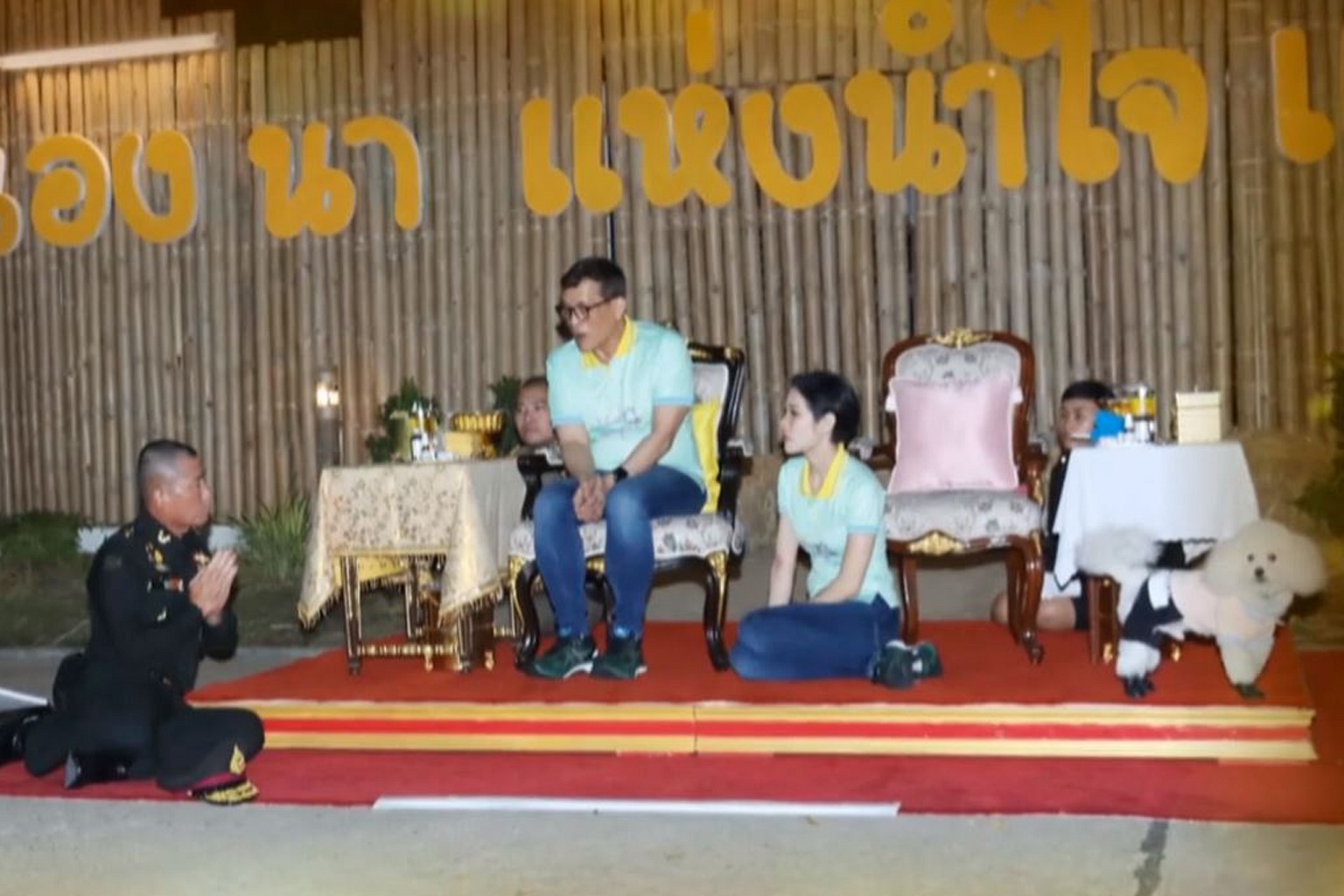 Palace Photos Show Thai King Royal Consort Visiting Prisons Sweeping