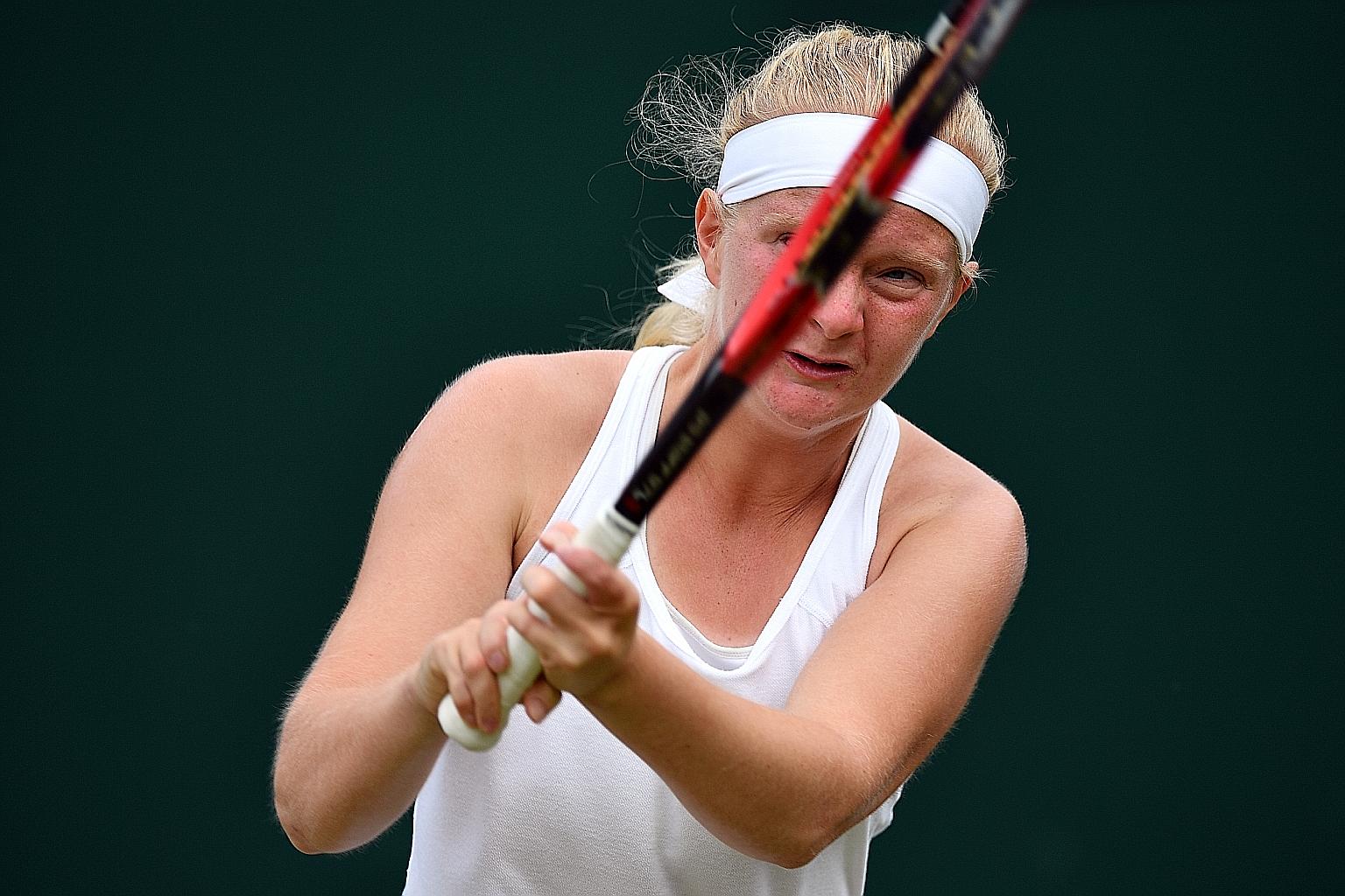 Britain's Francesca Jones playing girls' doubles at Wimbledon in 2016. She was accepted into the Sanchez-Casal Academy in Barcelona when she was 10.