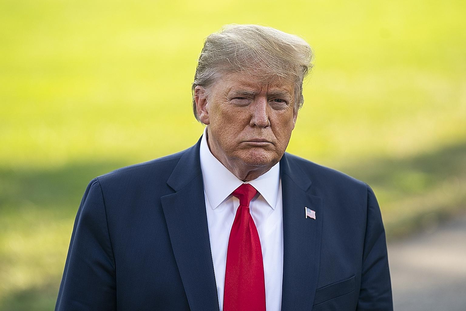 President Donald Trump is likely to argue that his remarks were free speech protected by the First Amendment. PHOTO: EPA-EFE